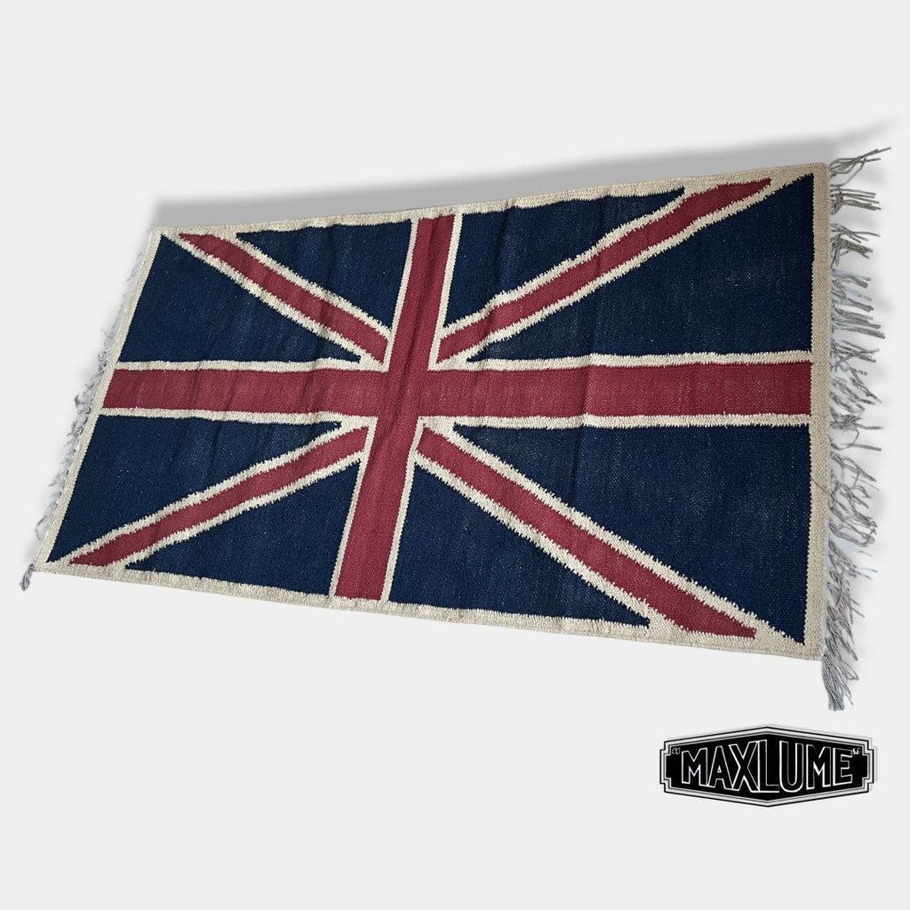 Union Jack Rug Handmade Jute British Flag Reversible 5ft x 2.5ft