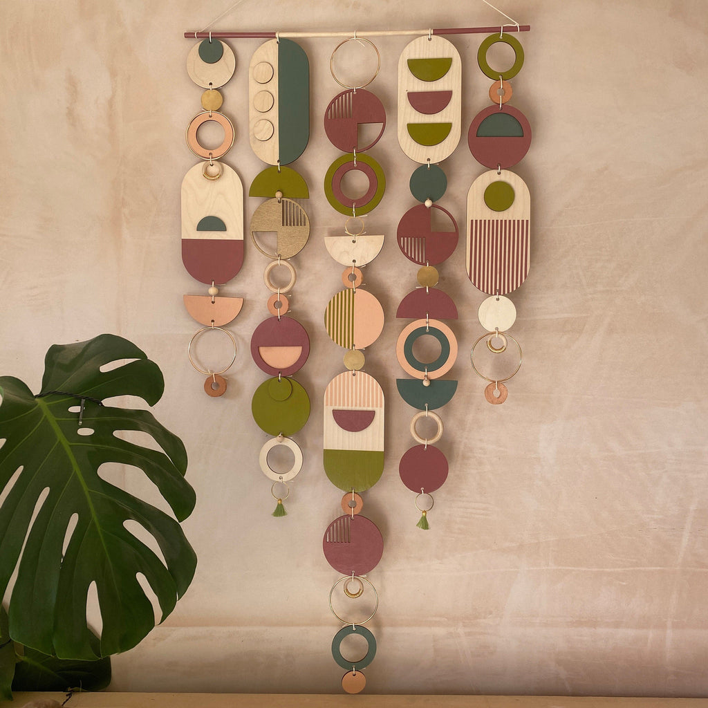 Geometric Wall Art Lime Green Large Bohemian Tapestry Mid Century Modern