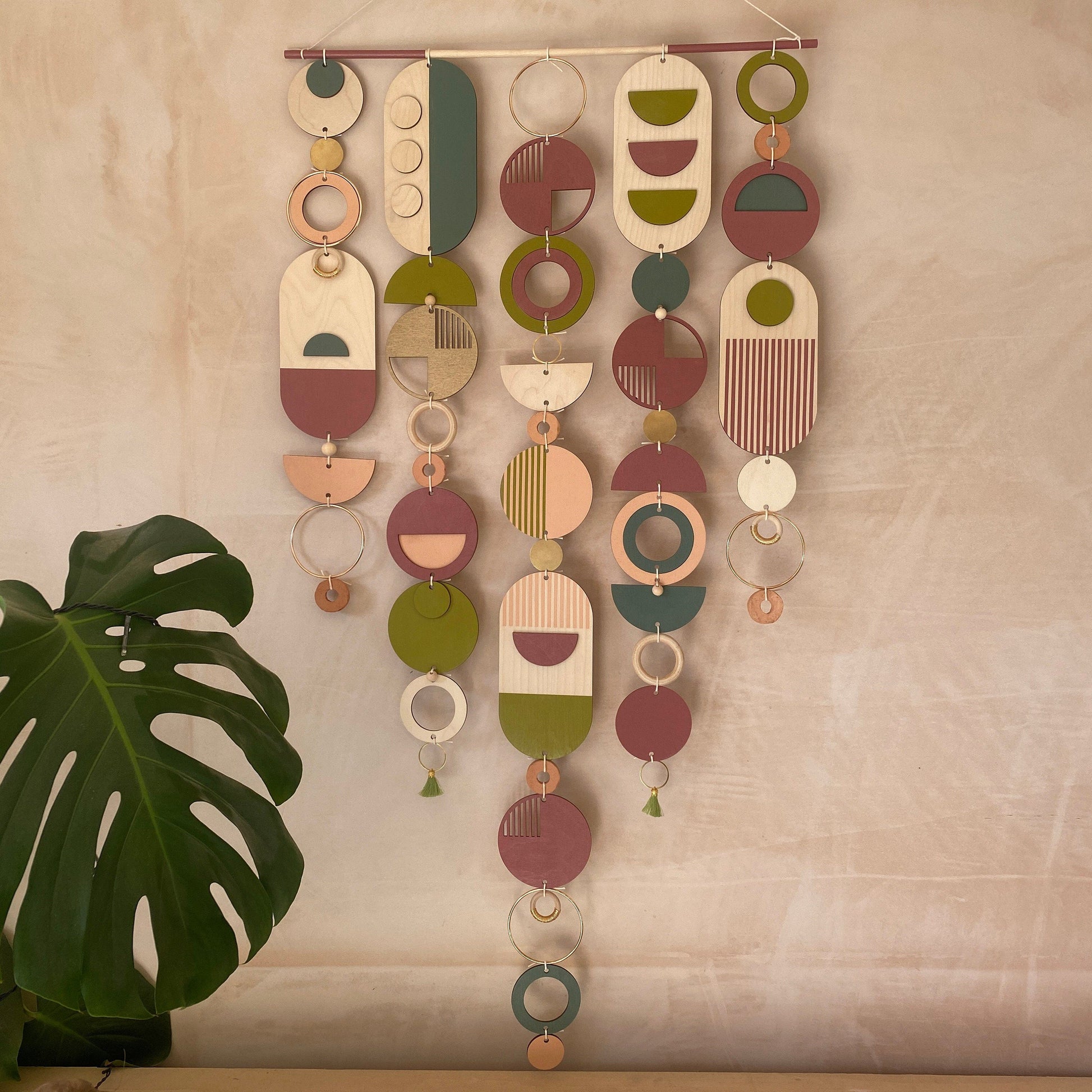 Geometric Wall Art Lime Green Large Bohemian Tapestry Mid Century Modern