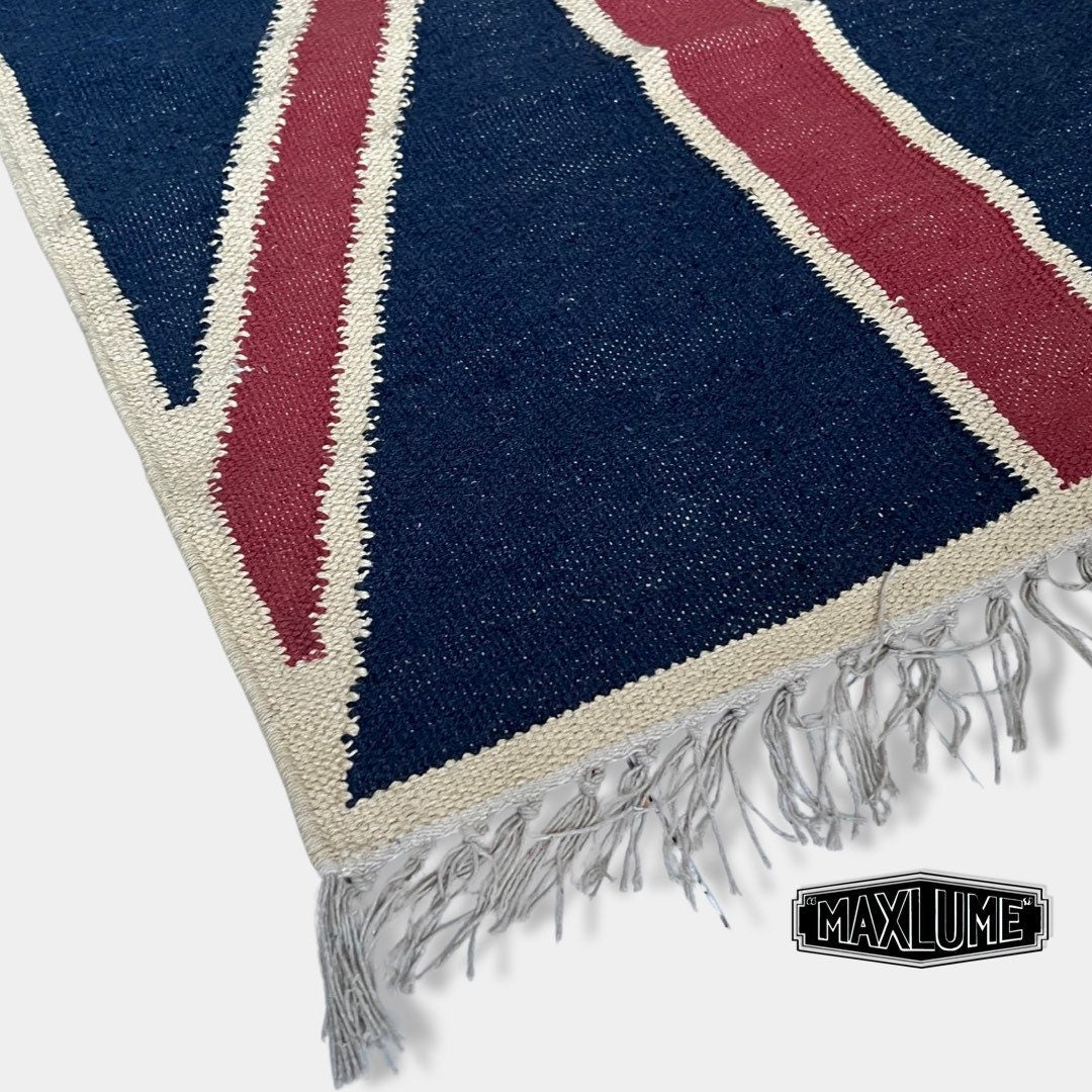 Union Jack Rug Handmade Jute British Flag Reversible 5ft x 2.5ft