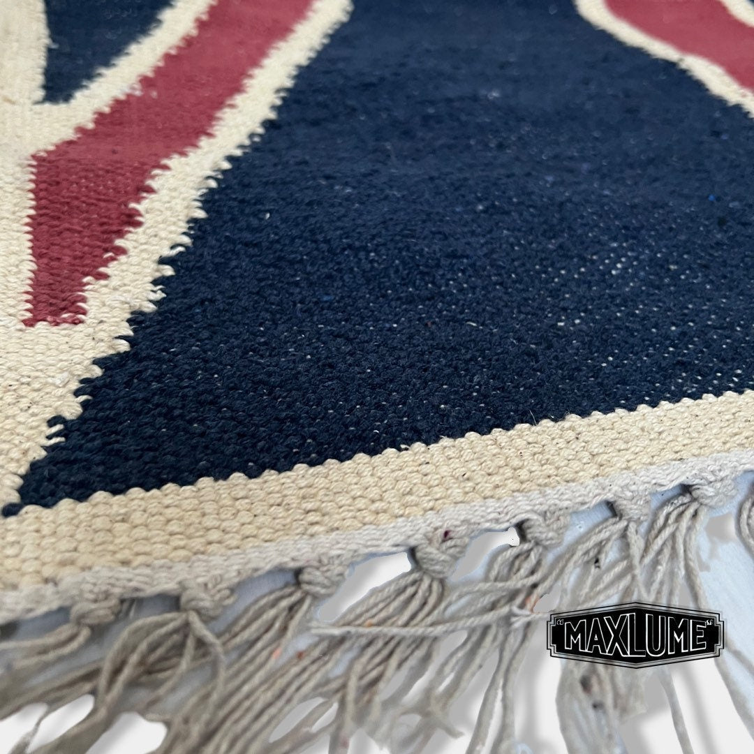Union Jack Rug Handmade Jute British Flag Reversible 5ft x 2.5ft