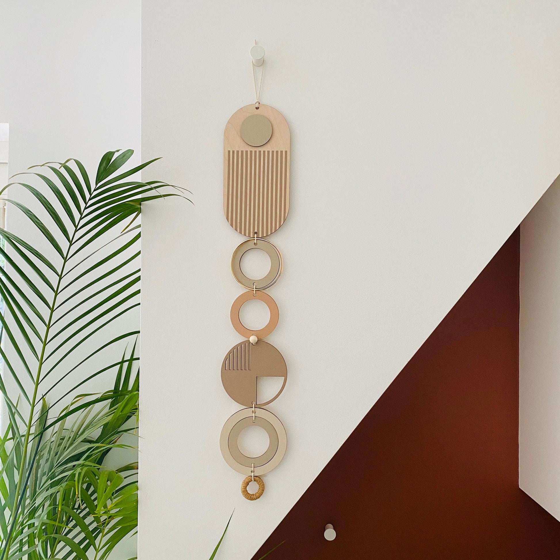 Medium Lines Modern Art Wood Wall Hanging in Nine Colours