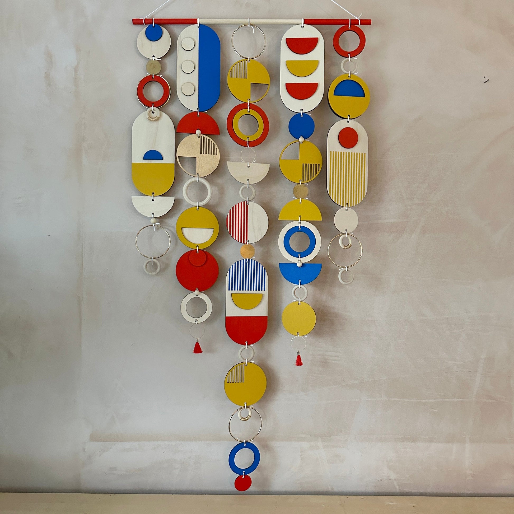 Bright Geometric Wall Art in Primary Colours Large Modern Tapestry