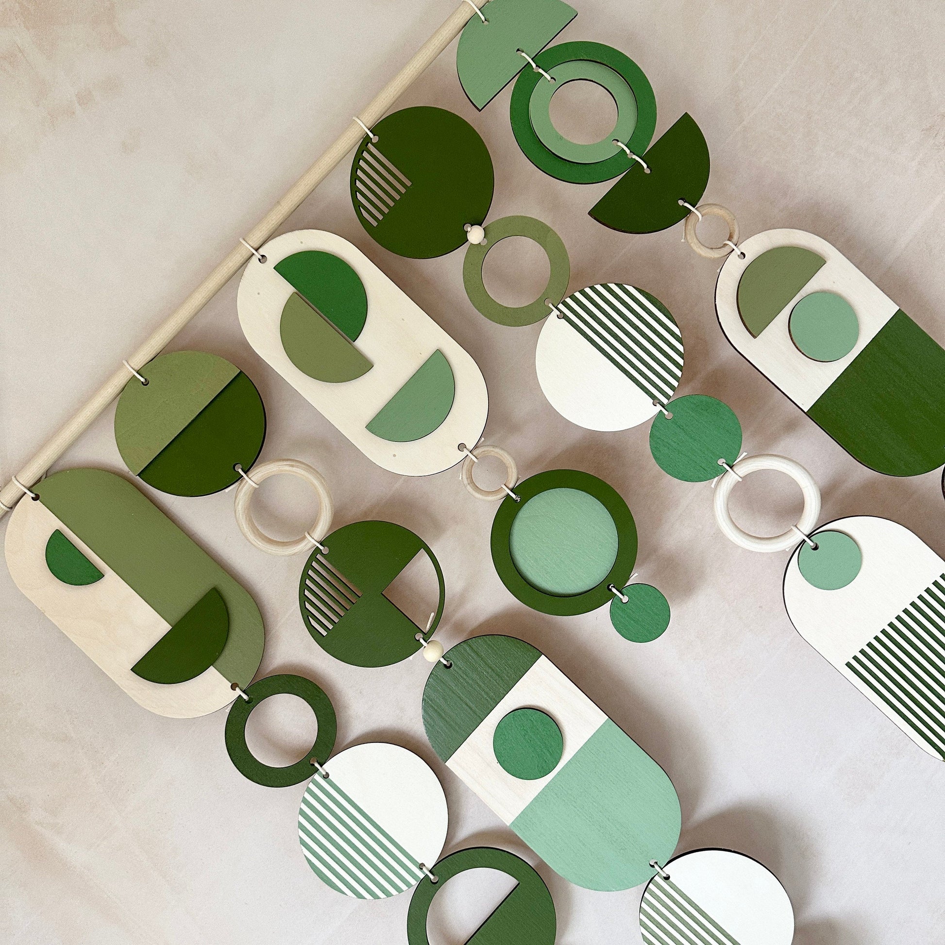 Large Green Geometric Wall Art Handmade Boho Tapestry