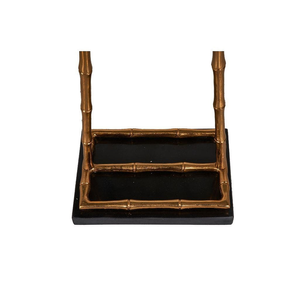 Vintage Brass Clothes Rack with Leather Shoulder Pad and Jewellery Tray