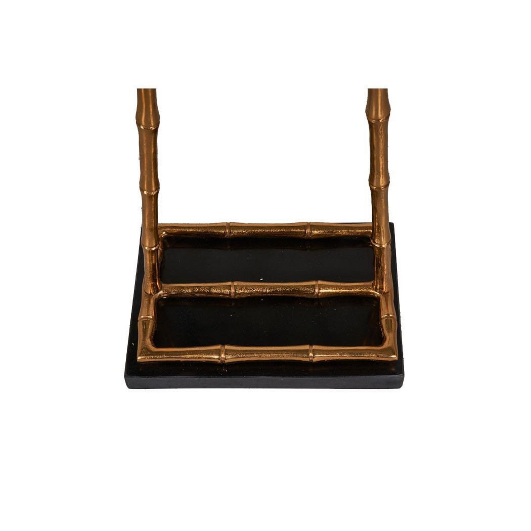 Vintage Brass Clothes Rack with Leather Shoulder Pad and Jewellery Tray