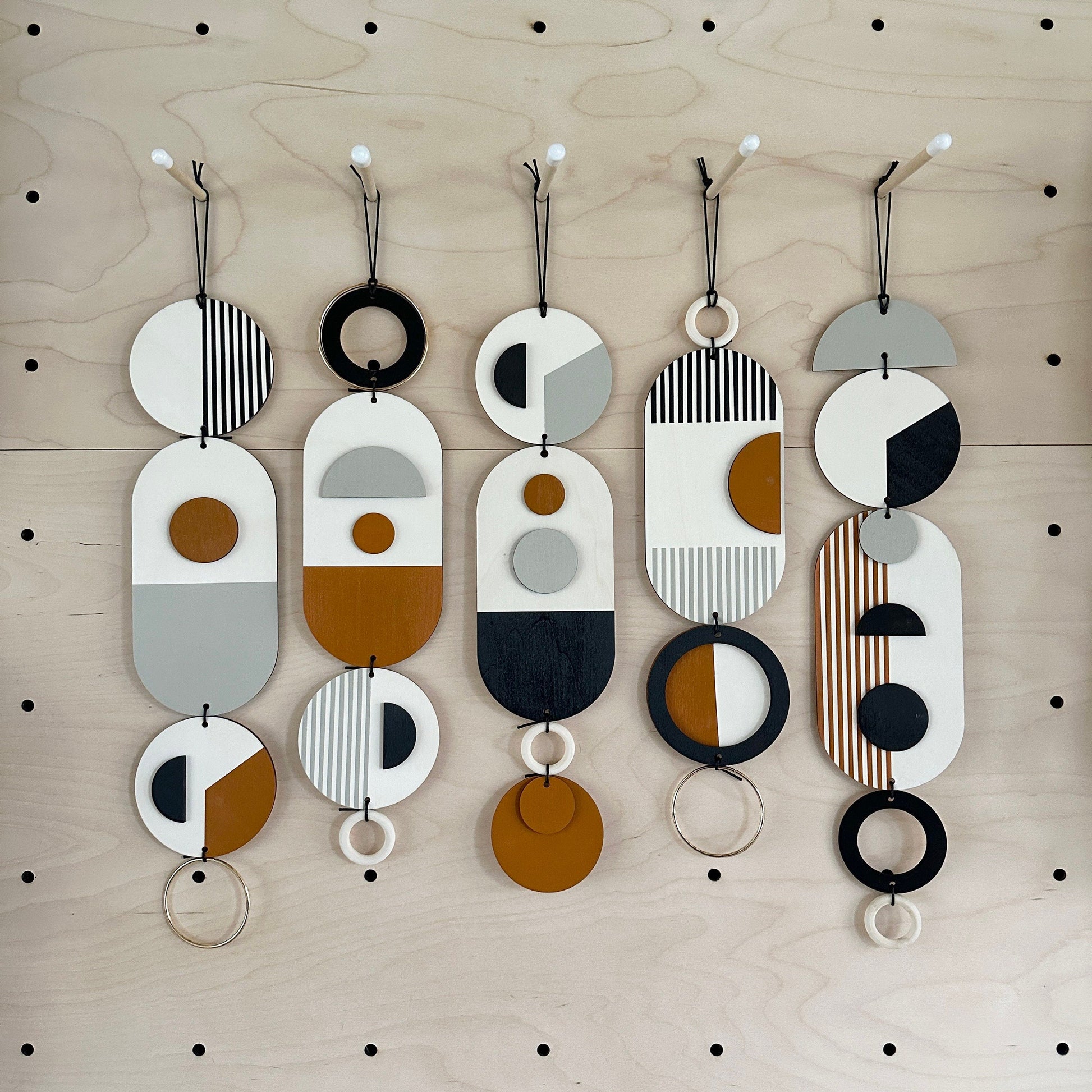 Medium Geometric Wall Hanging in Natural Wood