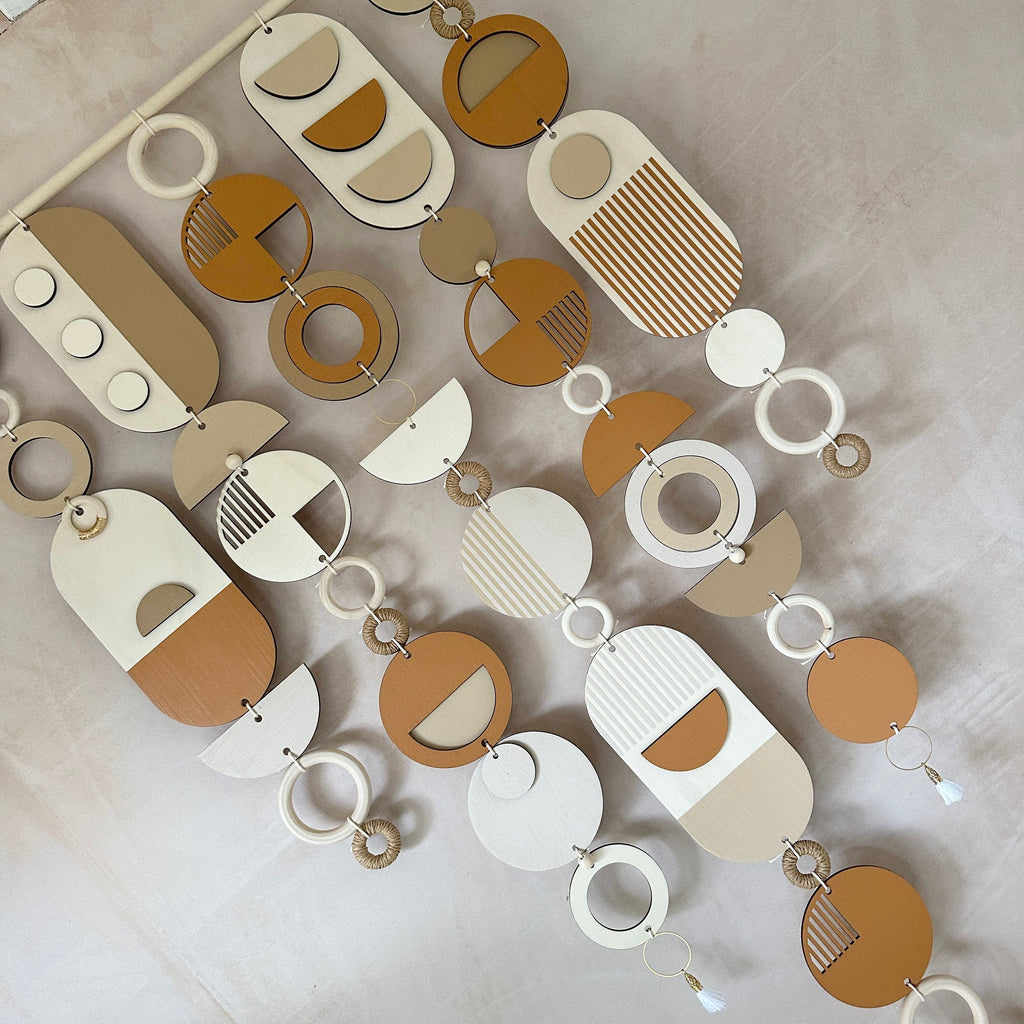 Desert Sand Geometric Wall Hanging Mid-Century Modern Art