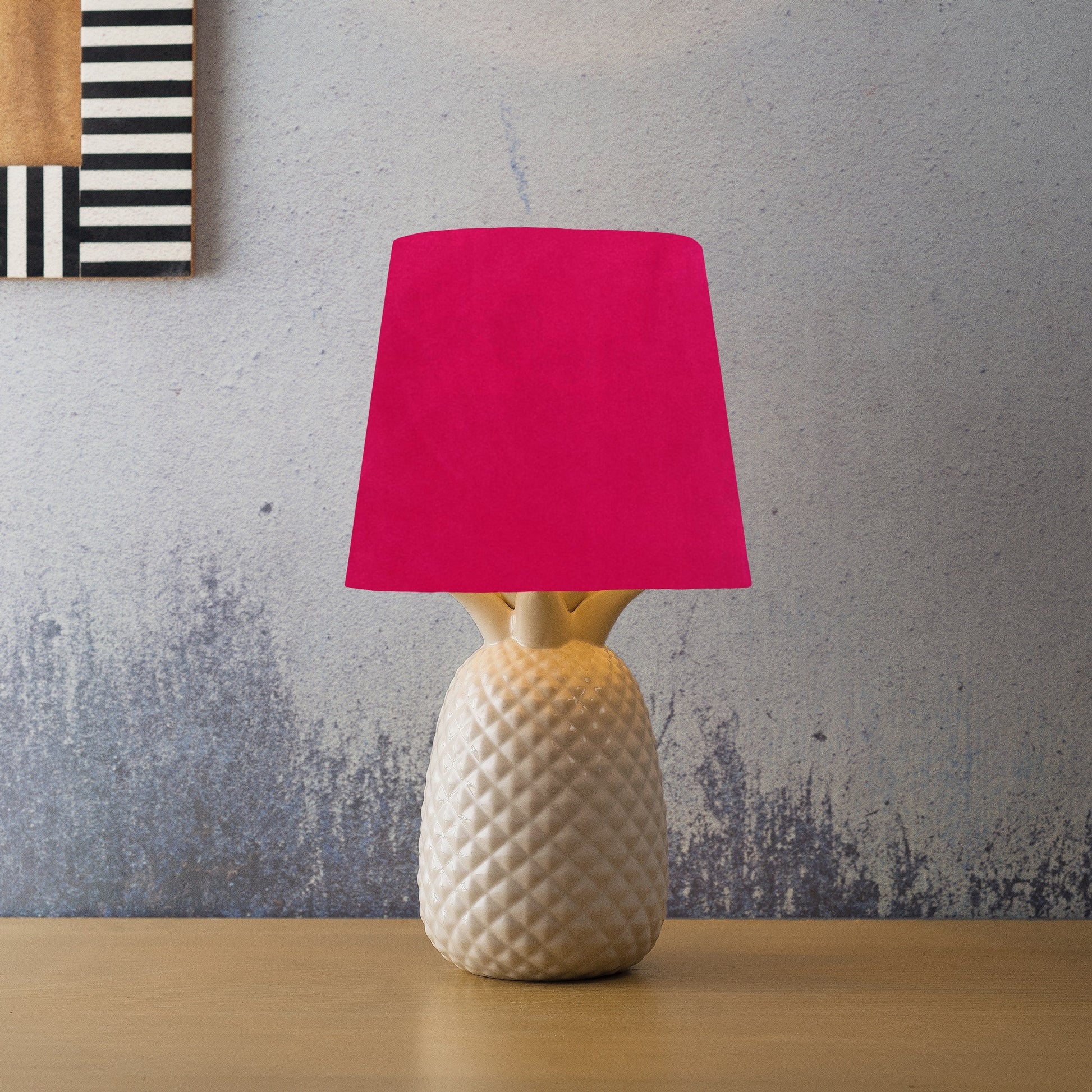 Cerise pink velvet french drum lampshade/ ceiling light shade, empire lampshade