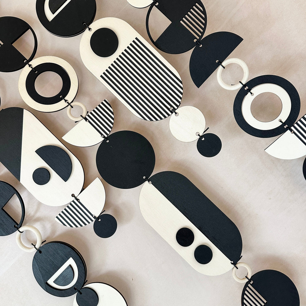 Handmade Modern Monochrome Wooden Wall Art