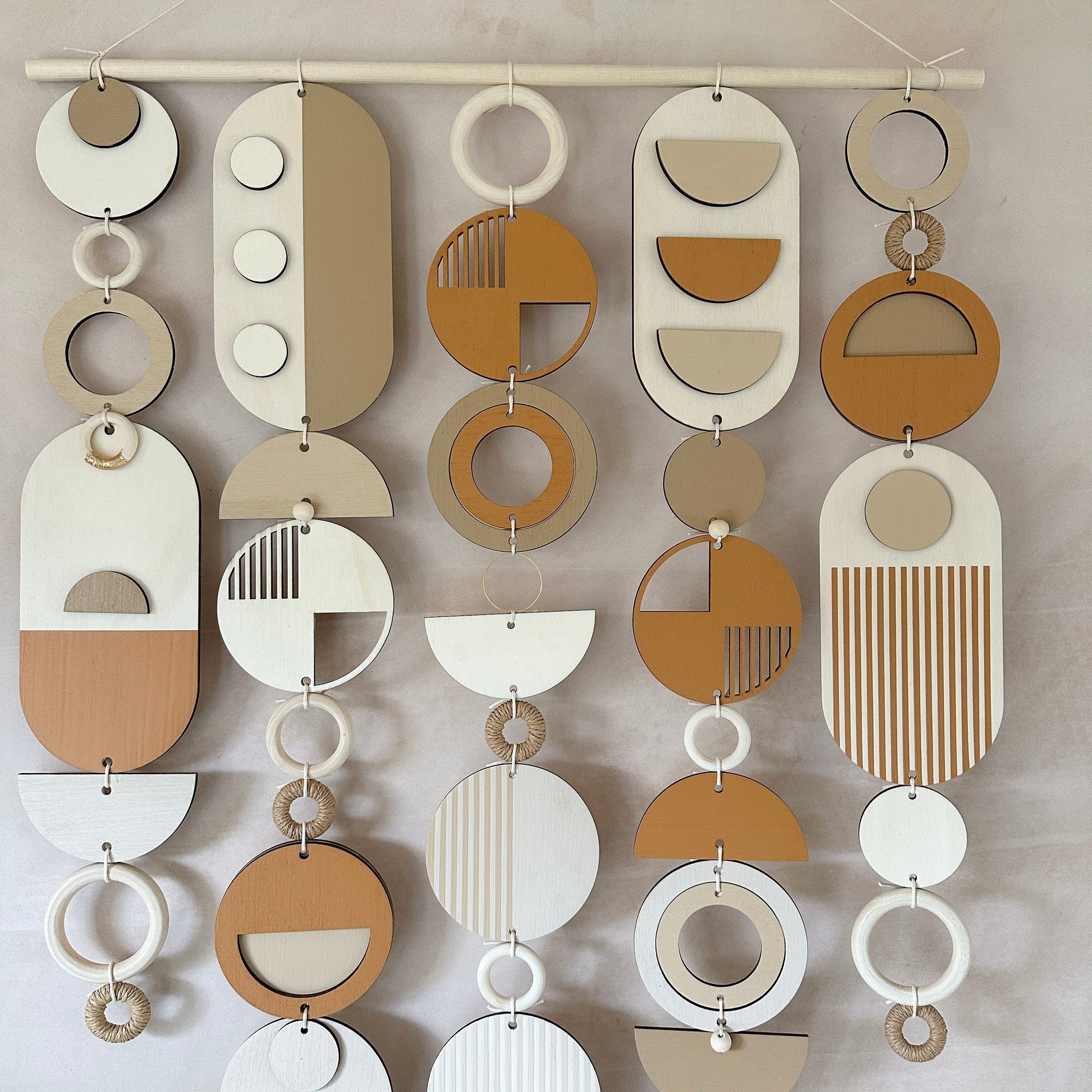 Desert Sand Geometric Wall Hanging Mid-Century Modern Art