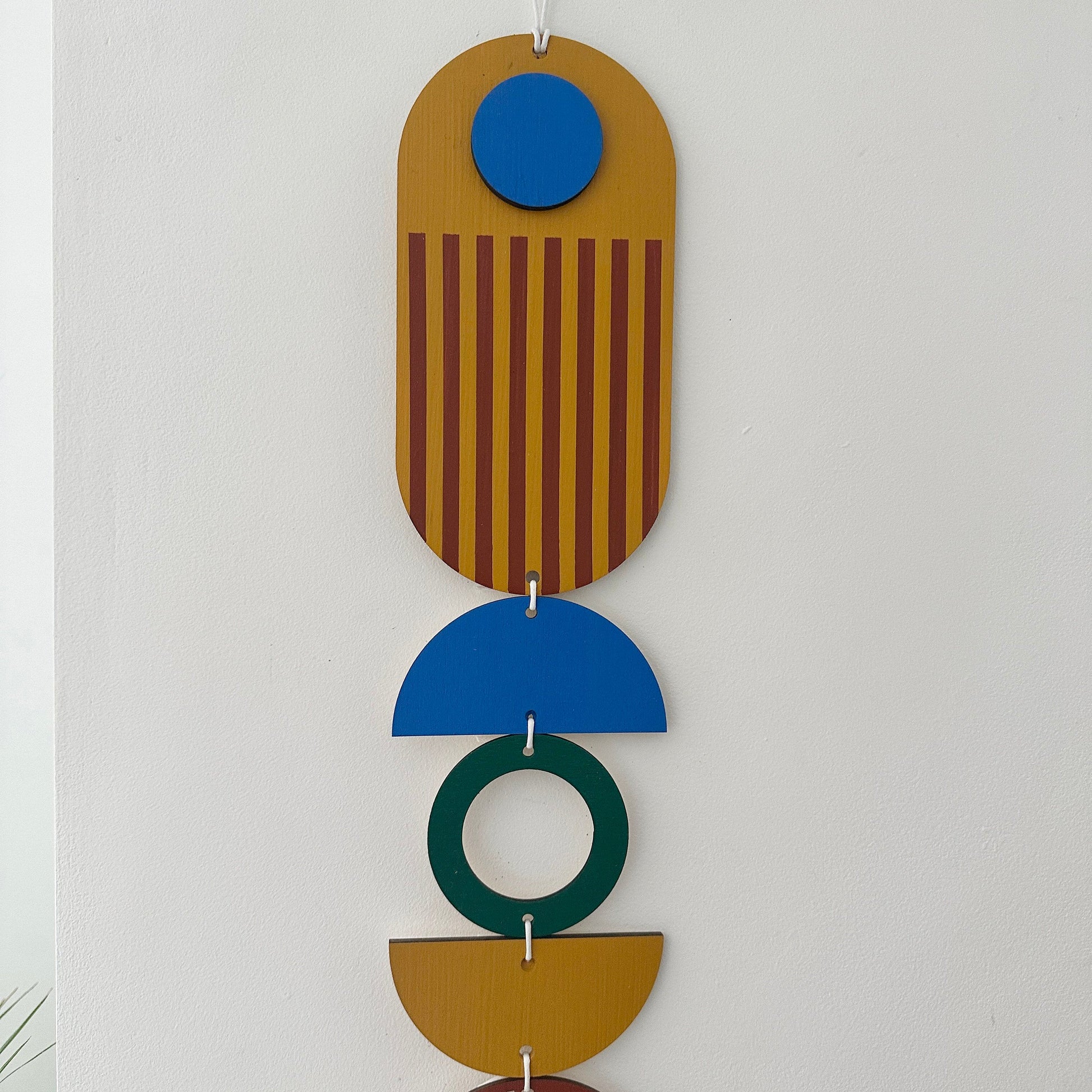 Painted Wall Hanging African Inspired Colourful Art Slim Long Decor