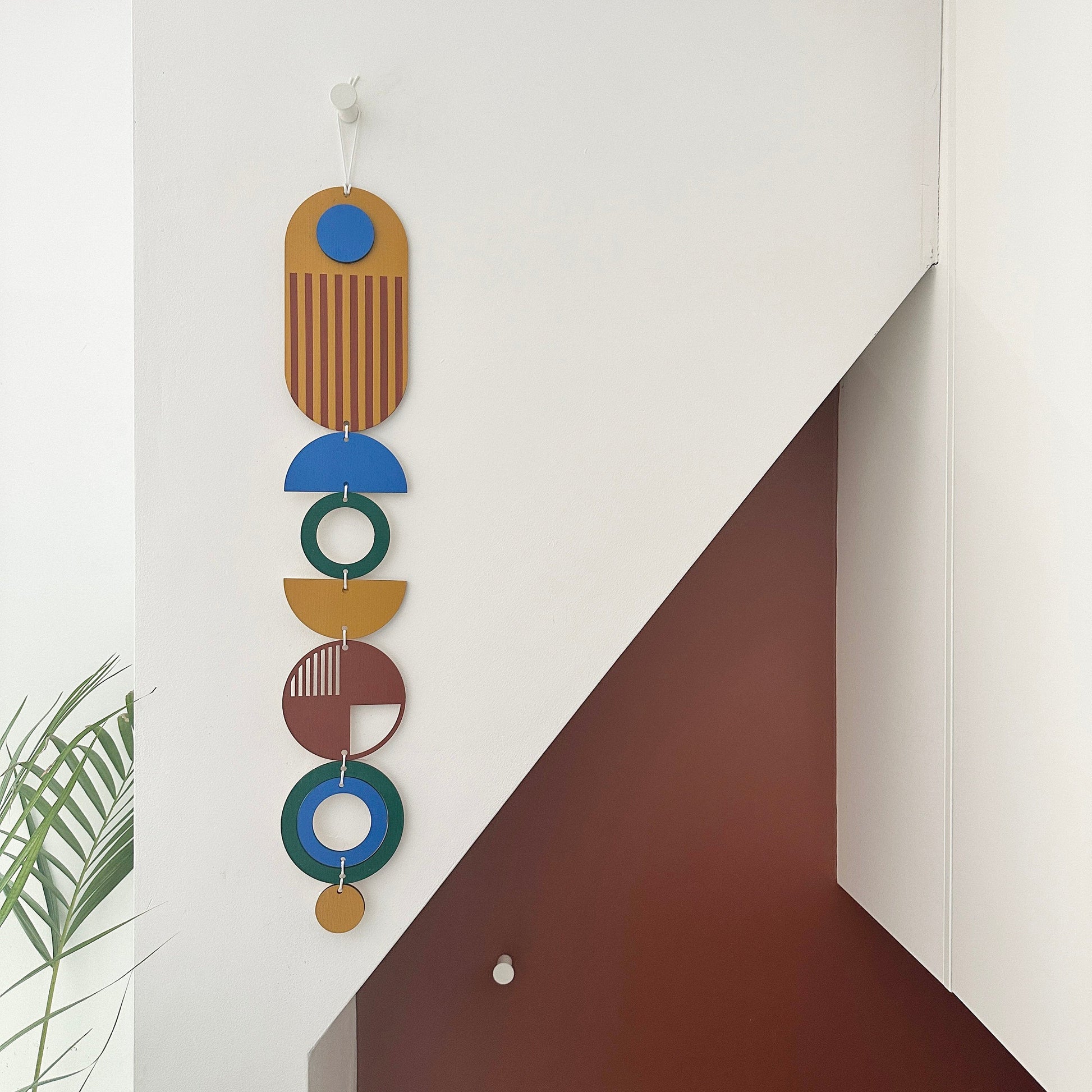 Painted Wall Hanging African Inspired Colourful Art Slim Long Decor