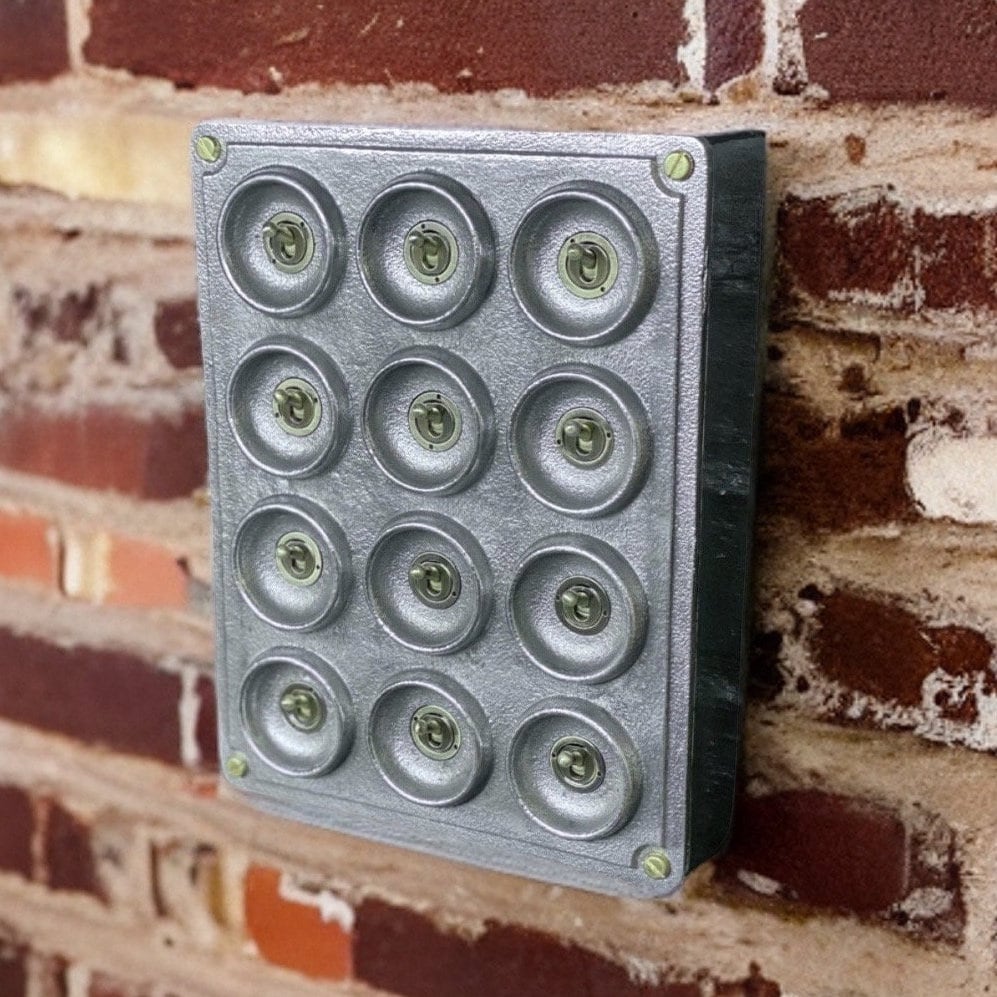 12 Gang 2 Way Vintage Industrial Cast Metal Surface Light Switch