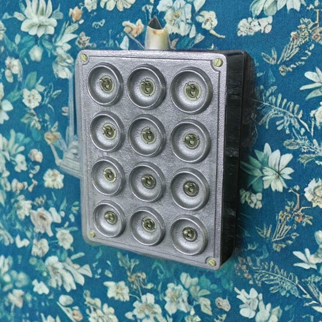 12 Gang 2 Way Vintage Industrial Cast Metal Surface Light Switch