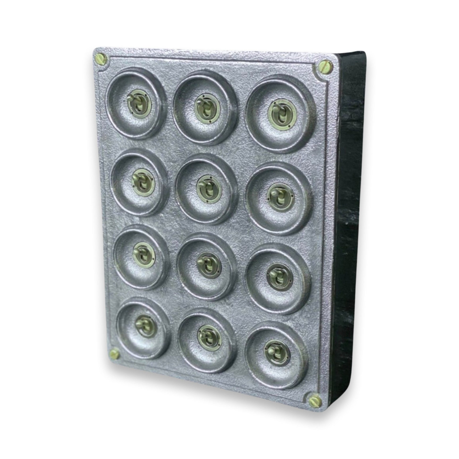 12 Gang 2 Way Vintage Industrial Cast Metal Surface Light Switch