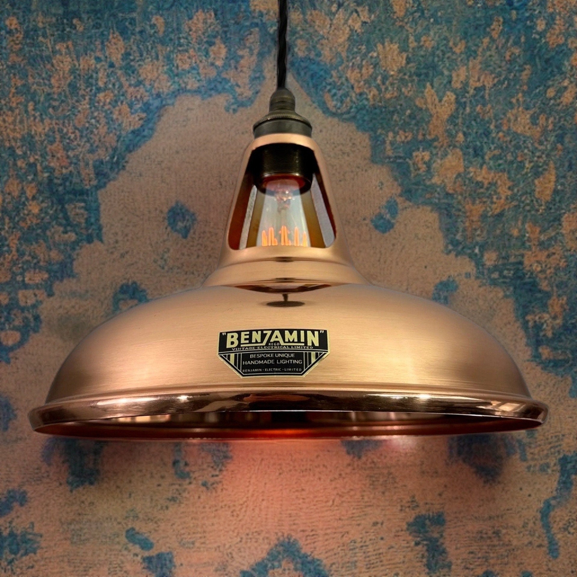 Solid Copper Slotted Pendant Ceiling Light 11 Inch