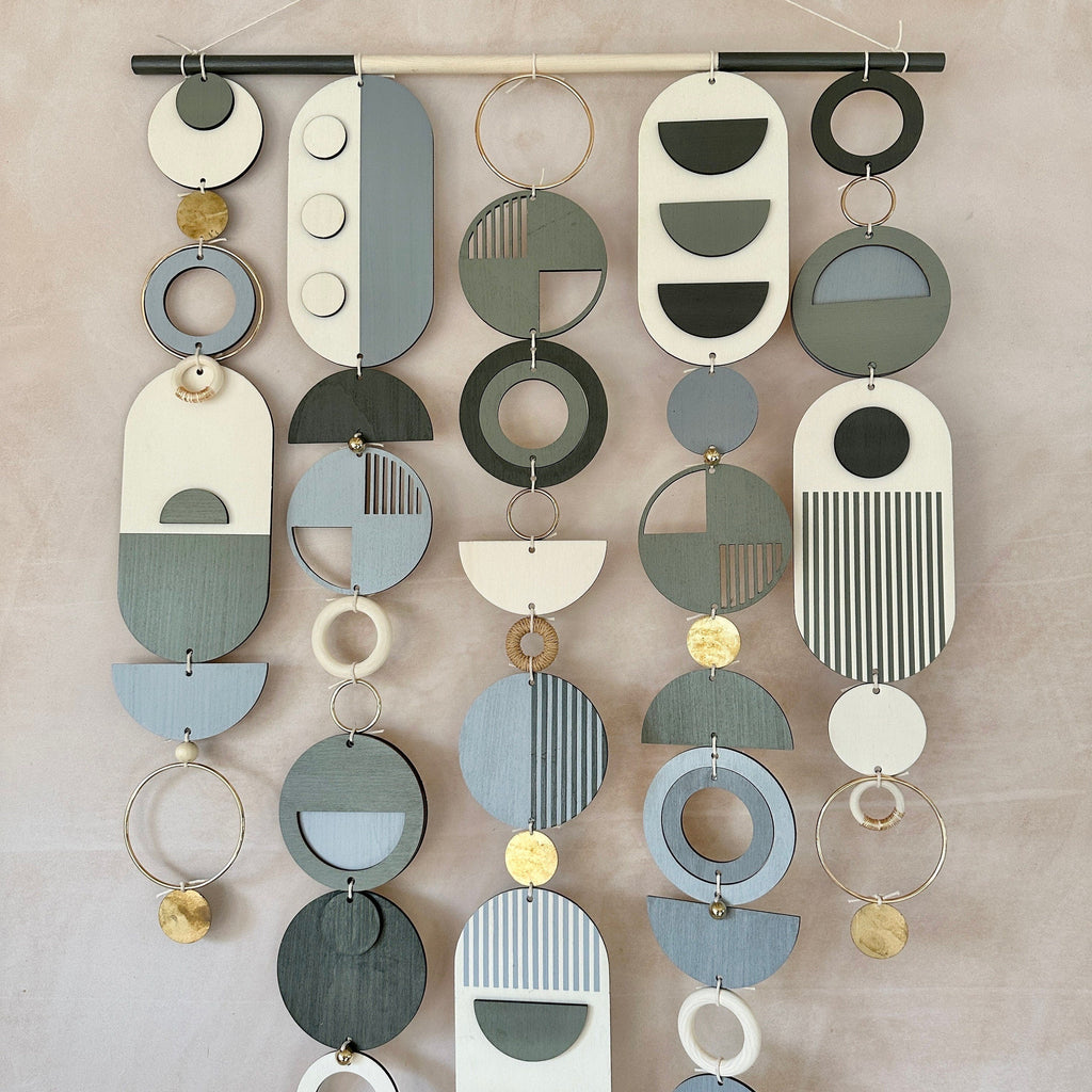 Large Black and Grey Hand Painted Wall Hanging Modern Art