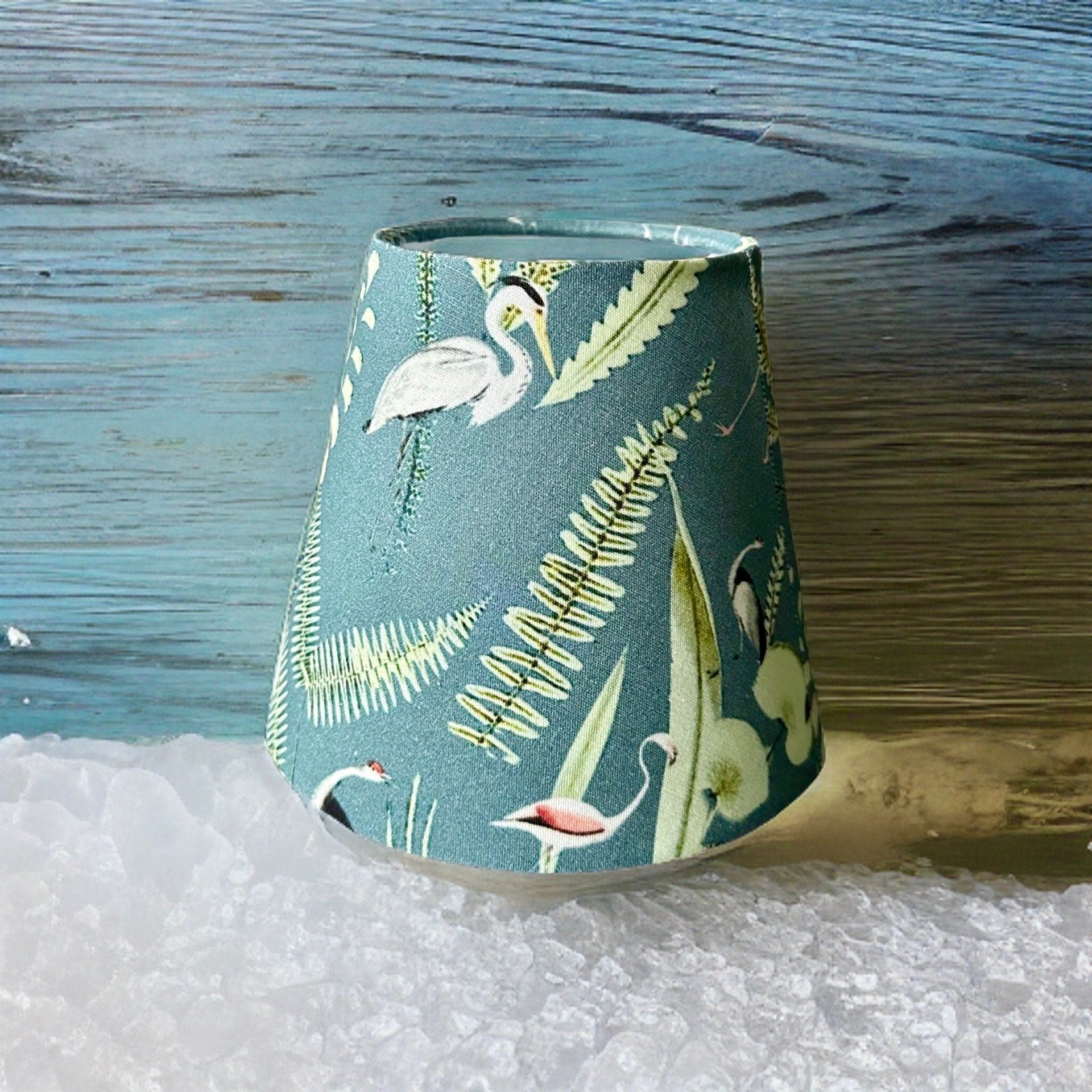 Flamingo Blue and Green Lampshade 6 Inch
