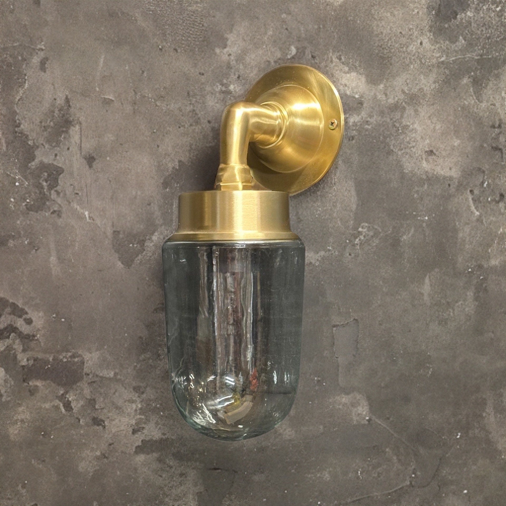 Bulkhead Outdoor and Bathroom Sconce Wall Light Solid Brass 11.5 Inch