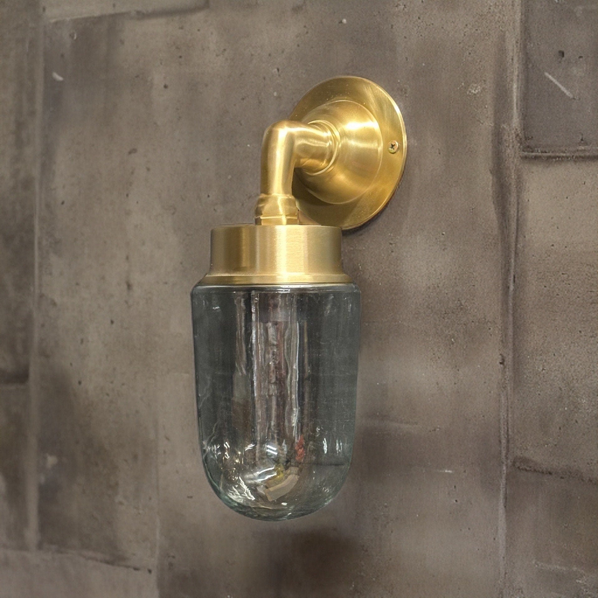 Bulkhead Outdoor and Bathroom Sconce Wall Light Solid Brass 11.5 Inch