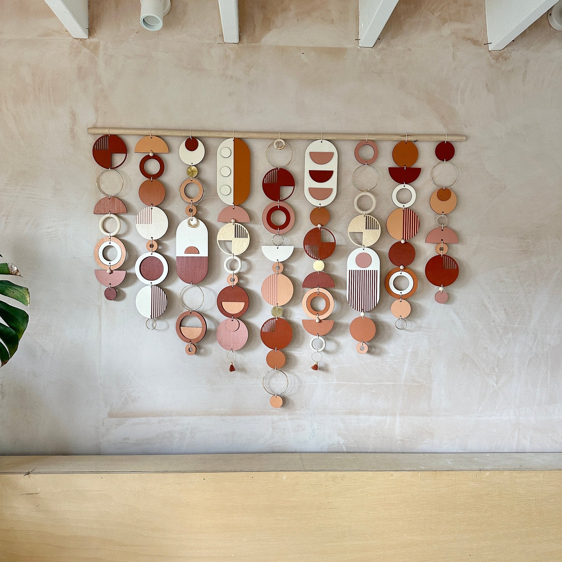 Modern Geometric Wood Wall Art Statement Piece