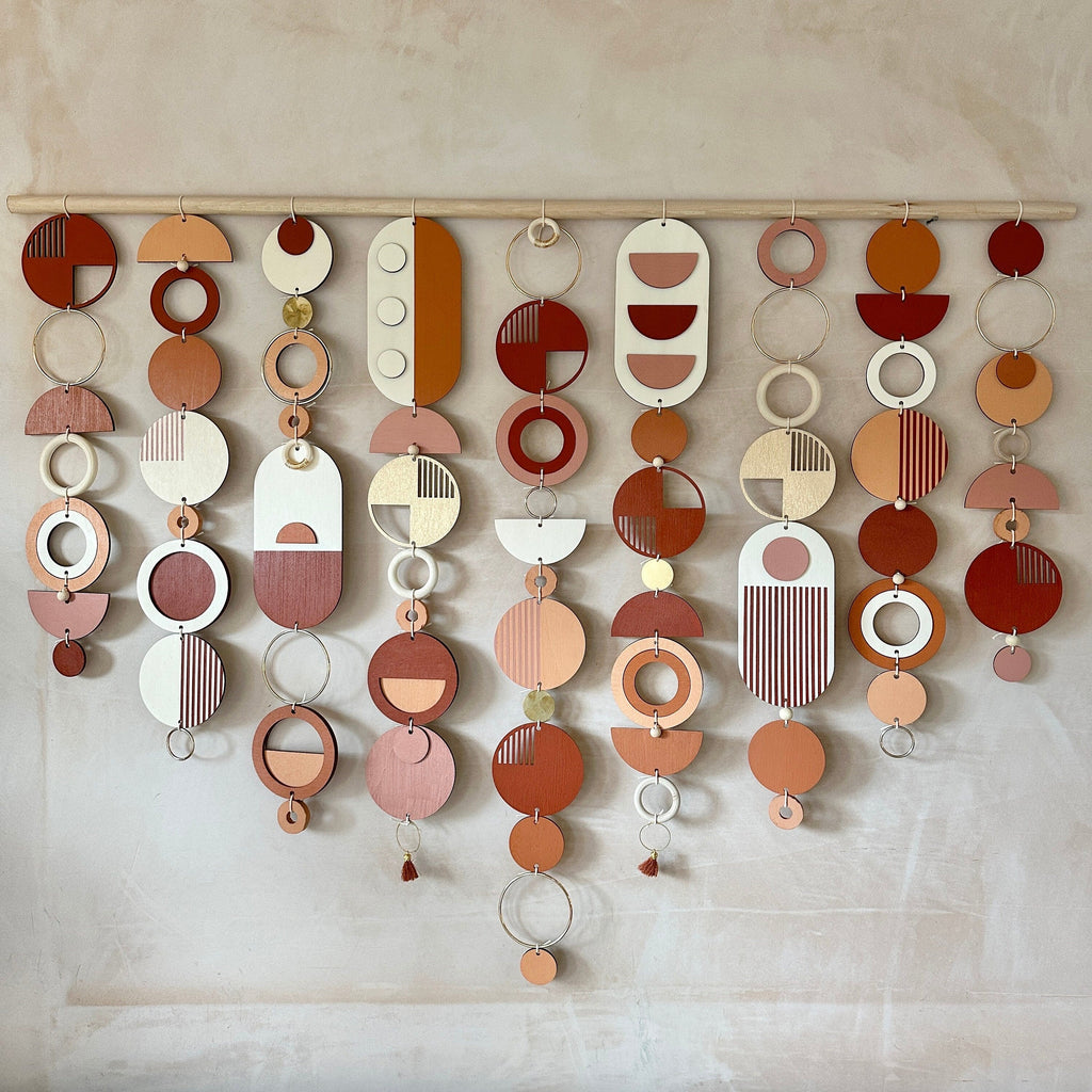 Modern Geometric Wood Wall Art Statement Piece