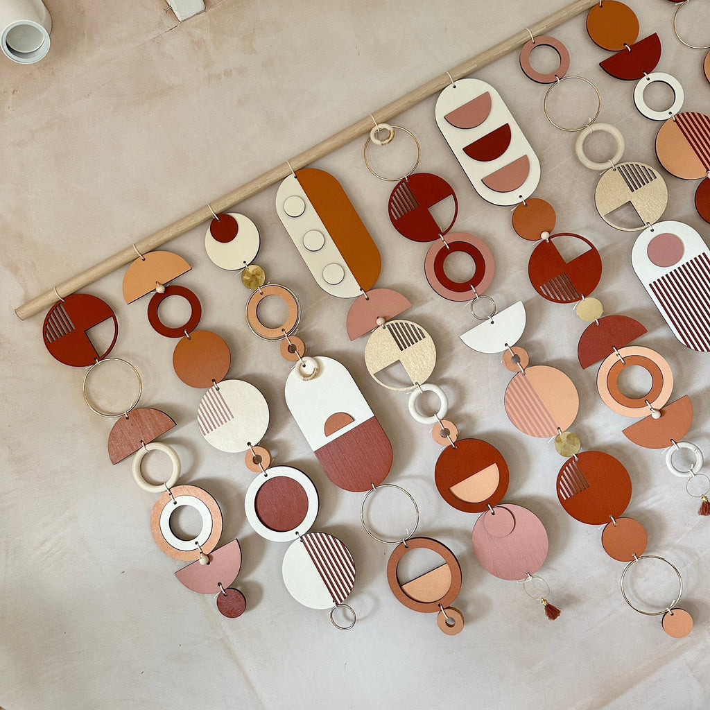 Modern Geometric Wood Wall Art Statement Piece