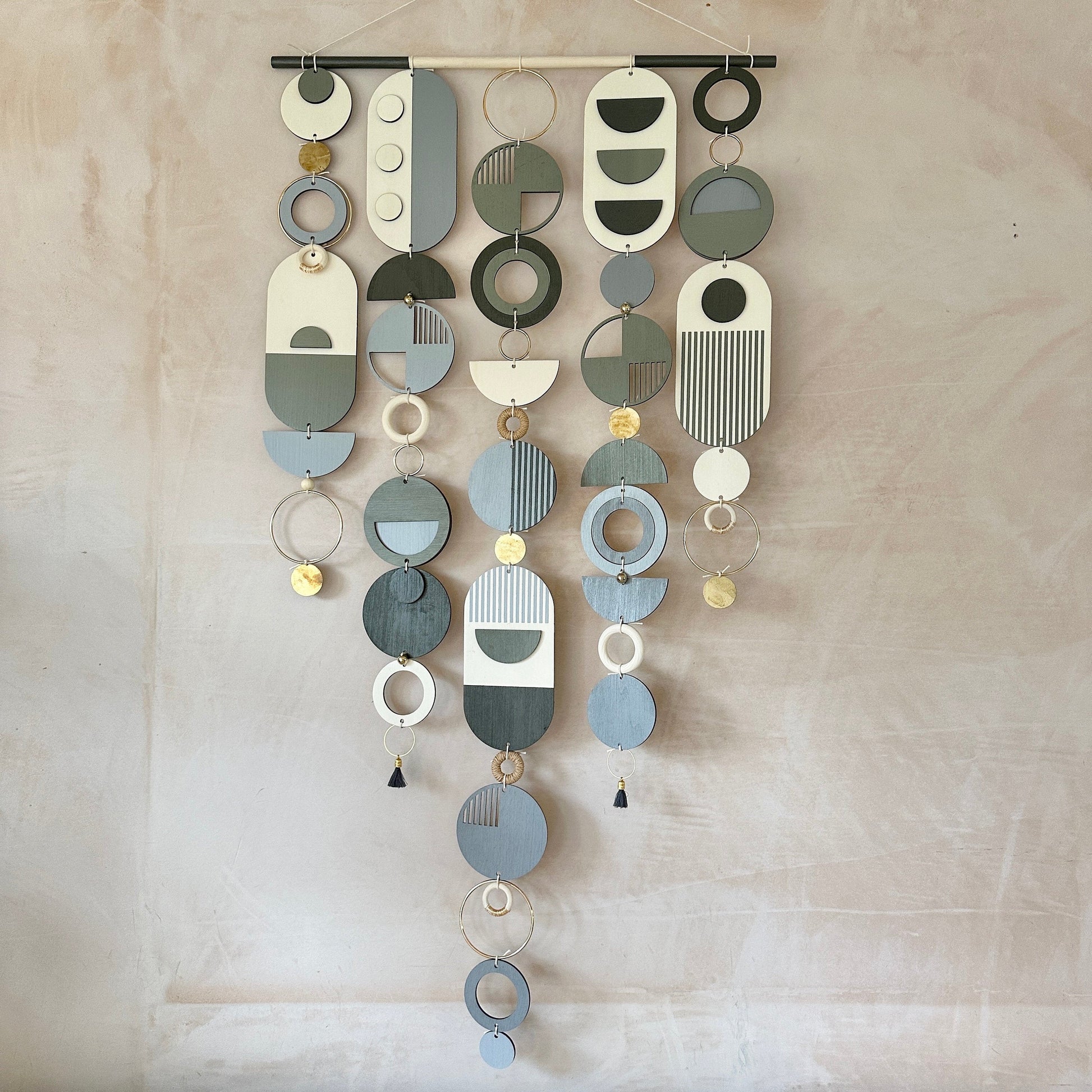 Large Black and Grey Hand Painted Wall Hanging Modern Art