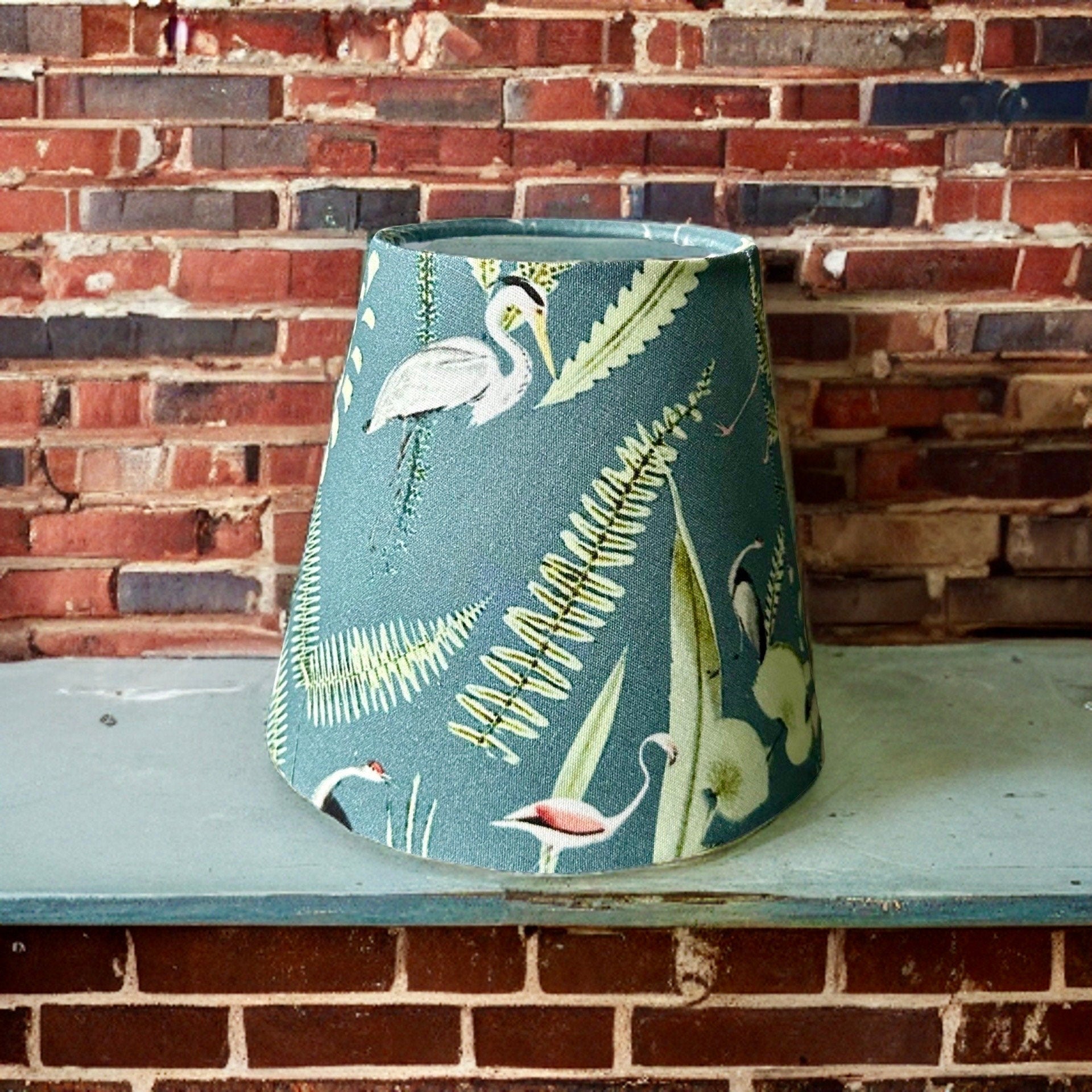Flamingo Blue and Green Lampshade 6 Inch
