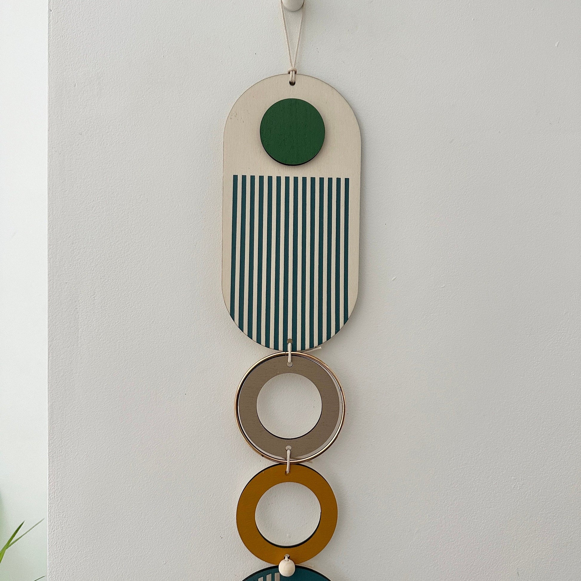 Teal Geometric Wall Art Modern Minimal Hanging