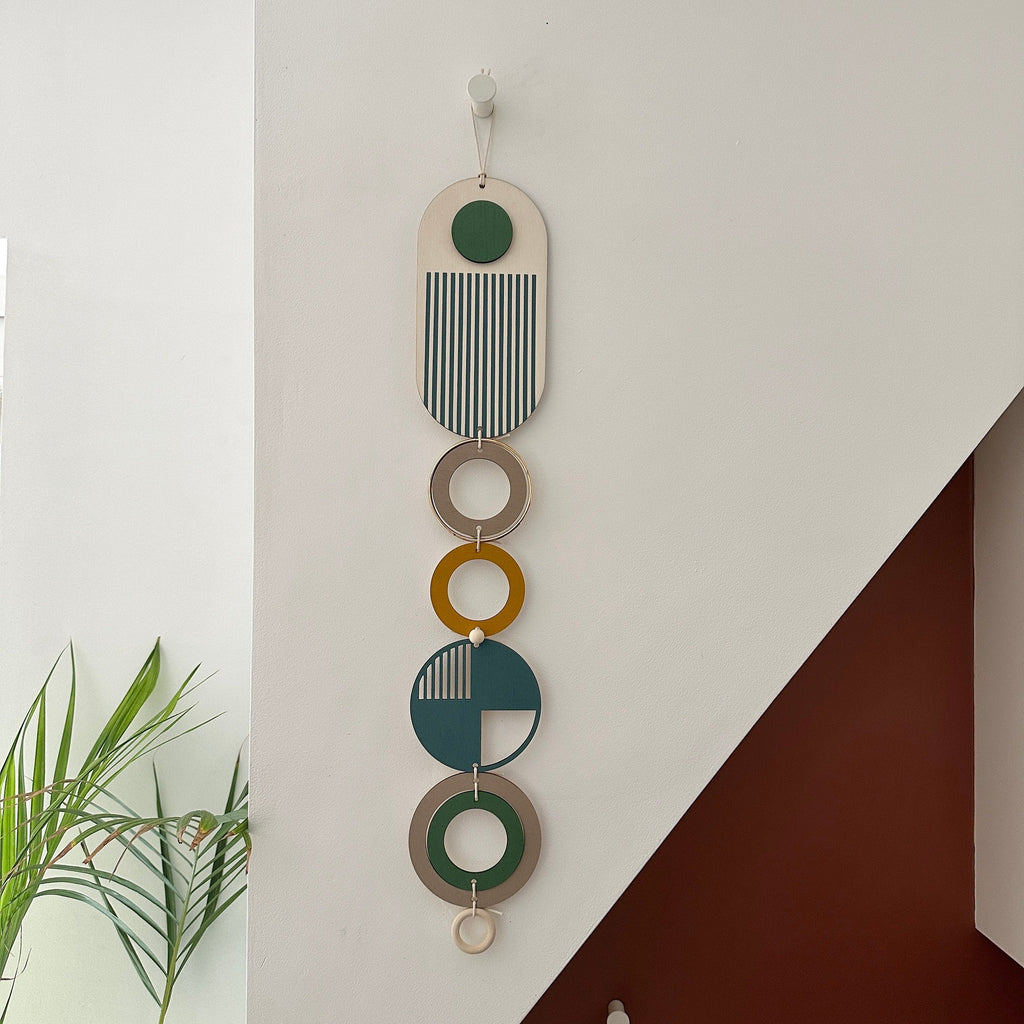 Teal Geometric Wall Art Modern Minimal Hanging