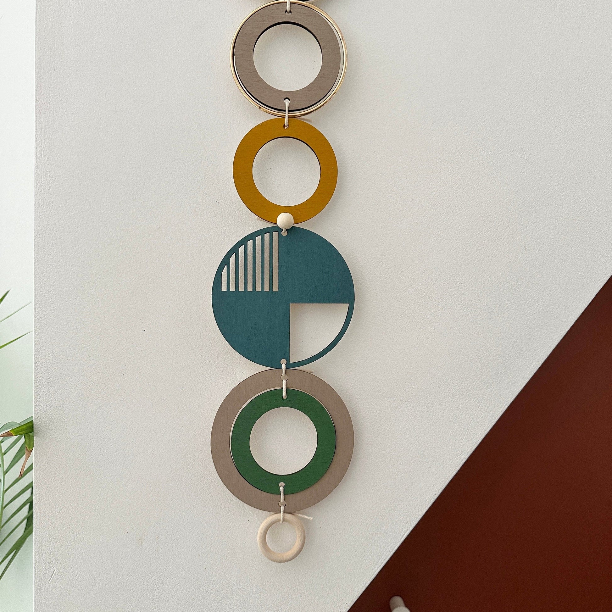 Teal Geometric Wall Art Modern Minimal Hanging