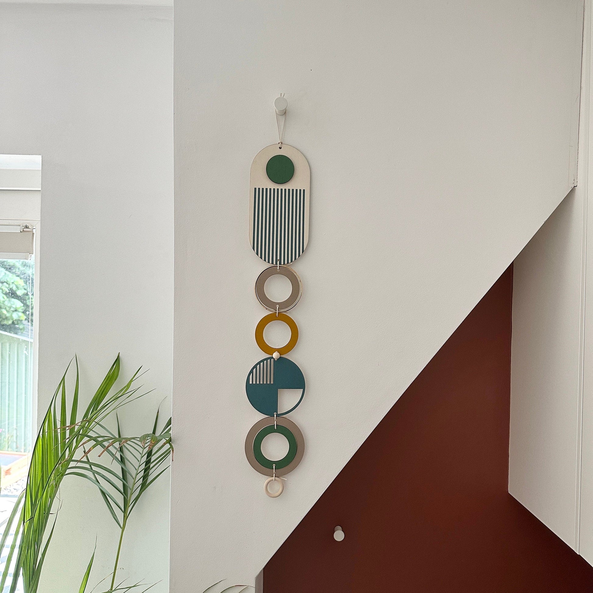 Teal Geometric Wall Art Modern Minimal Hanging