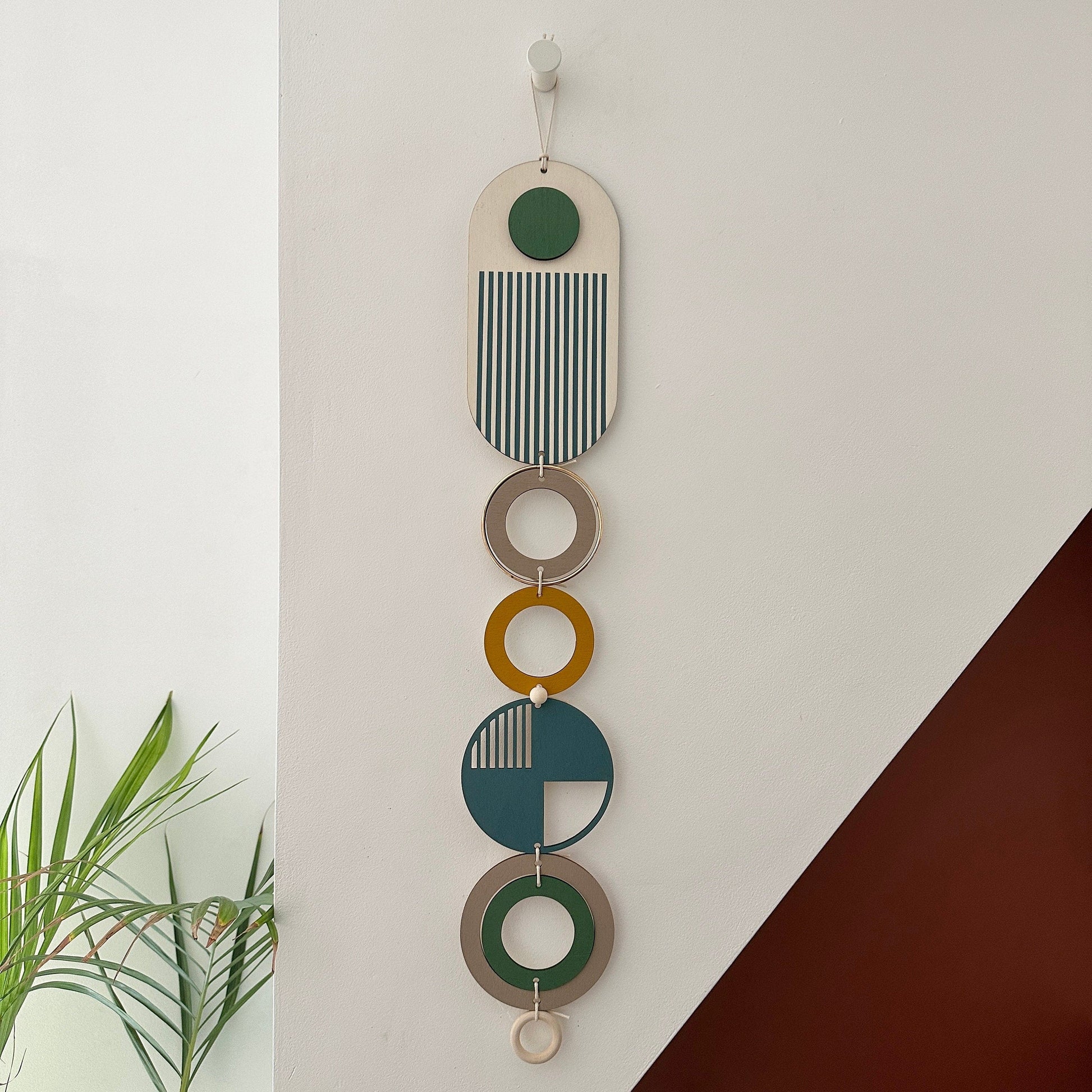 Teal Geometric Wall Art Modern Minimal Hanging