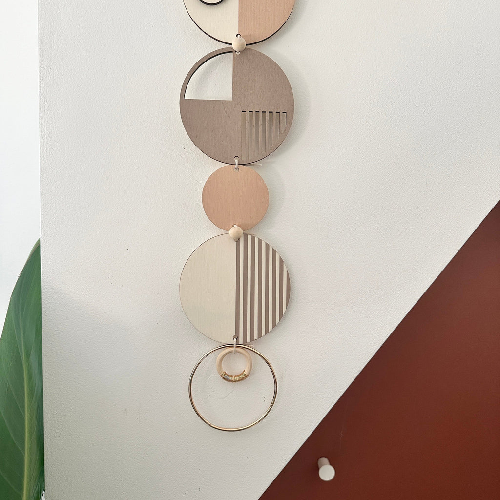 Geometric Soft Pink Wall Hanging Handmade Modern Art