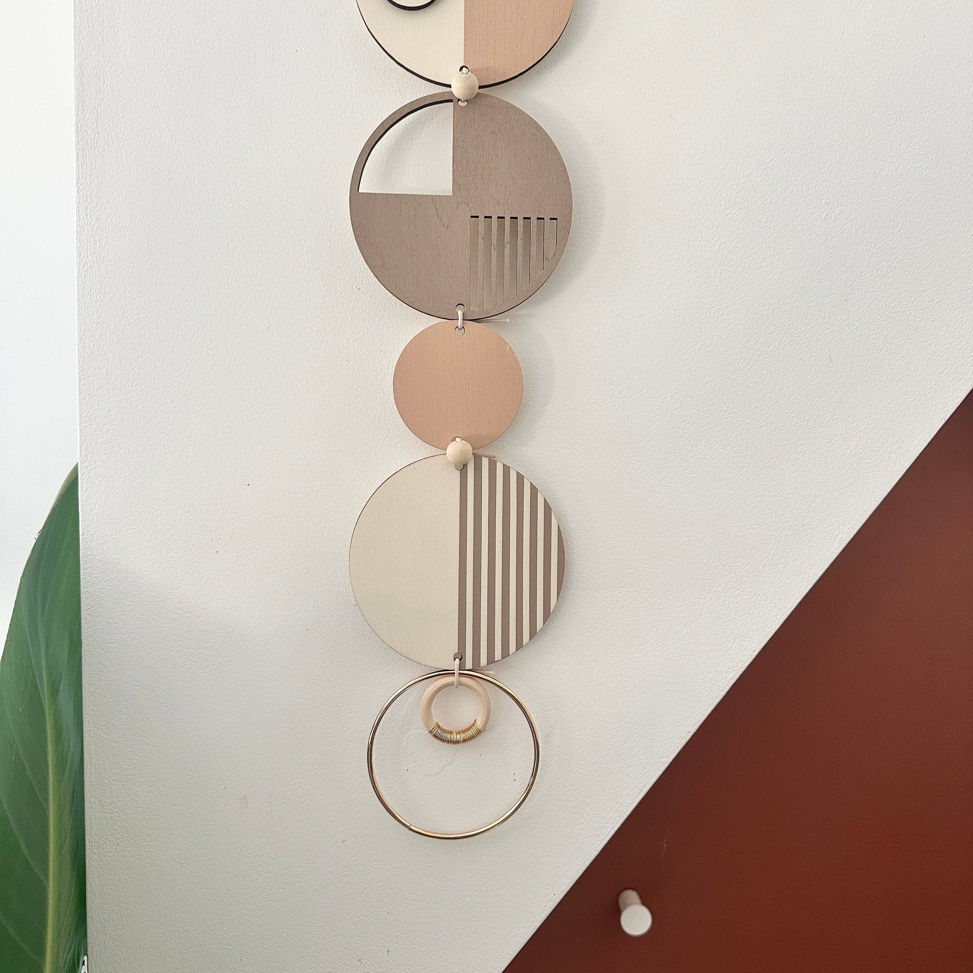 Geometric Soft Pink Wall Hanging Handmade Modern Art