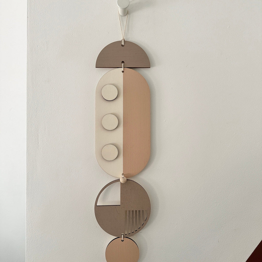 Geometric Soft Pink Wall Hanging Handmade Modern Art