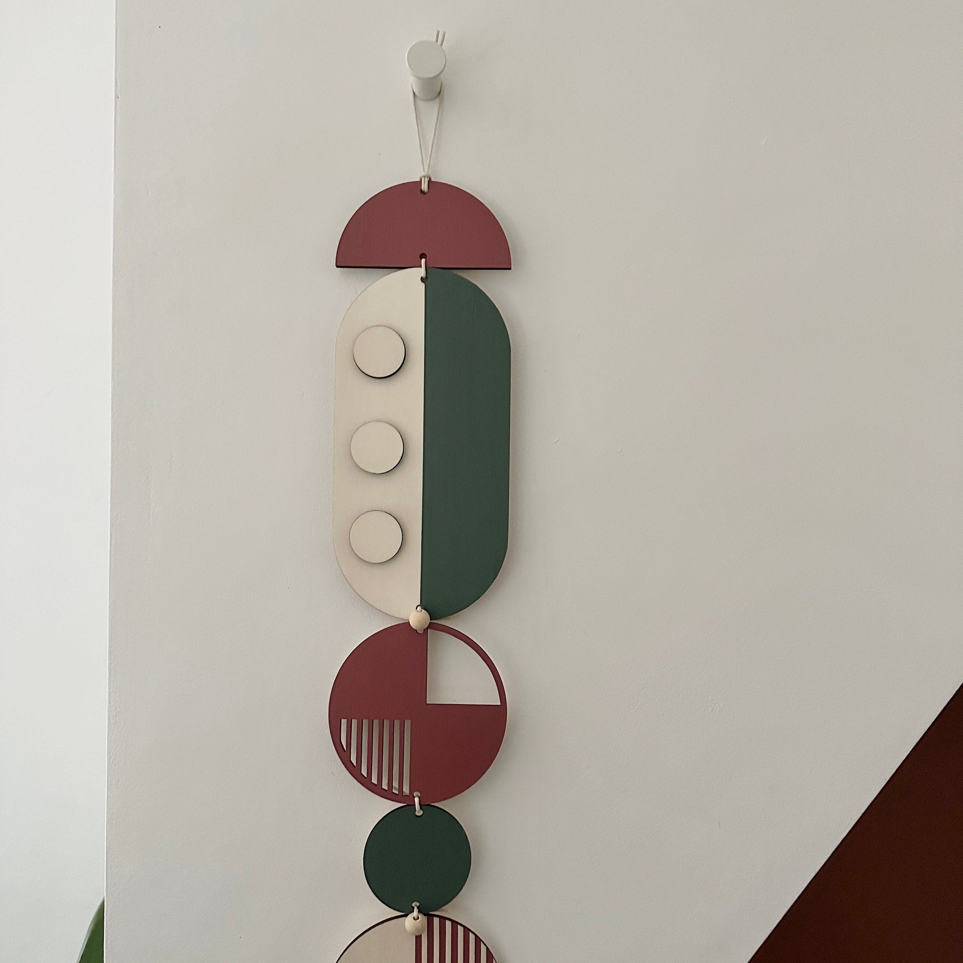 Modern Retro Geometric Wall Art with Gold Metal Details