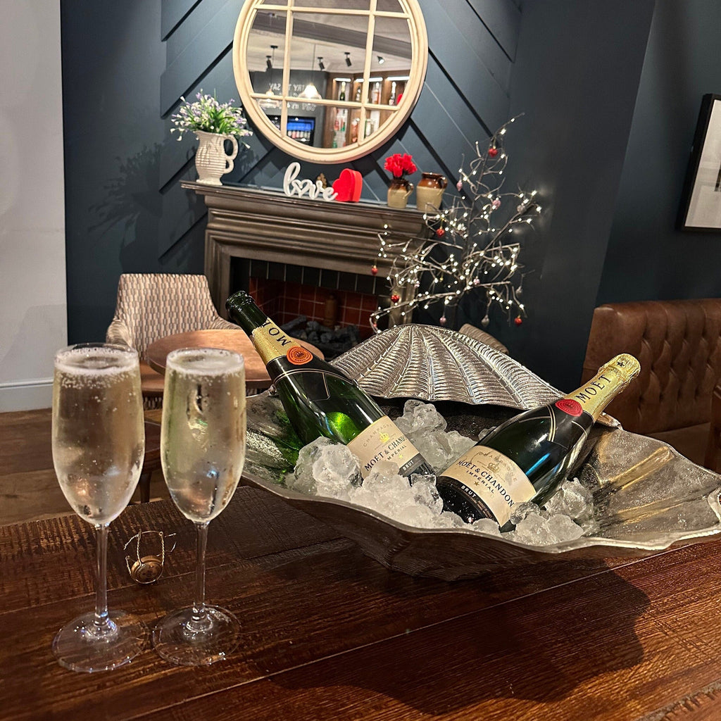 Clamshell Solid Champagne Ice Bucket Wine Cooler