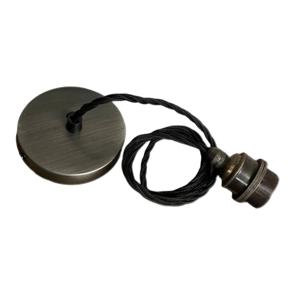 Silver Cast Aluminium Pendant Light 11 Inch