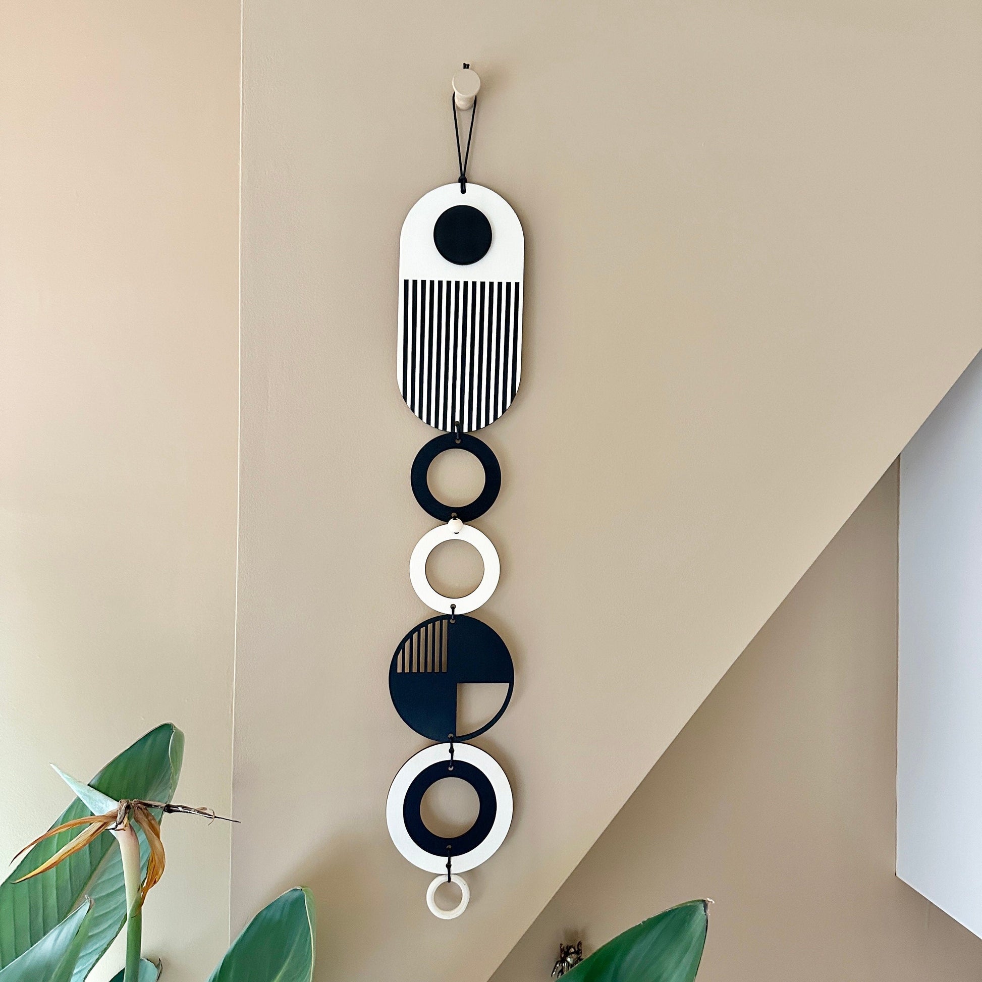 Black Monochrome Geometric Wall Art Hanging