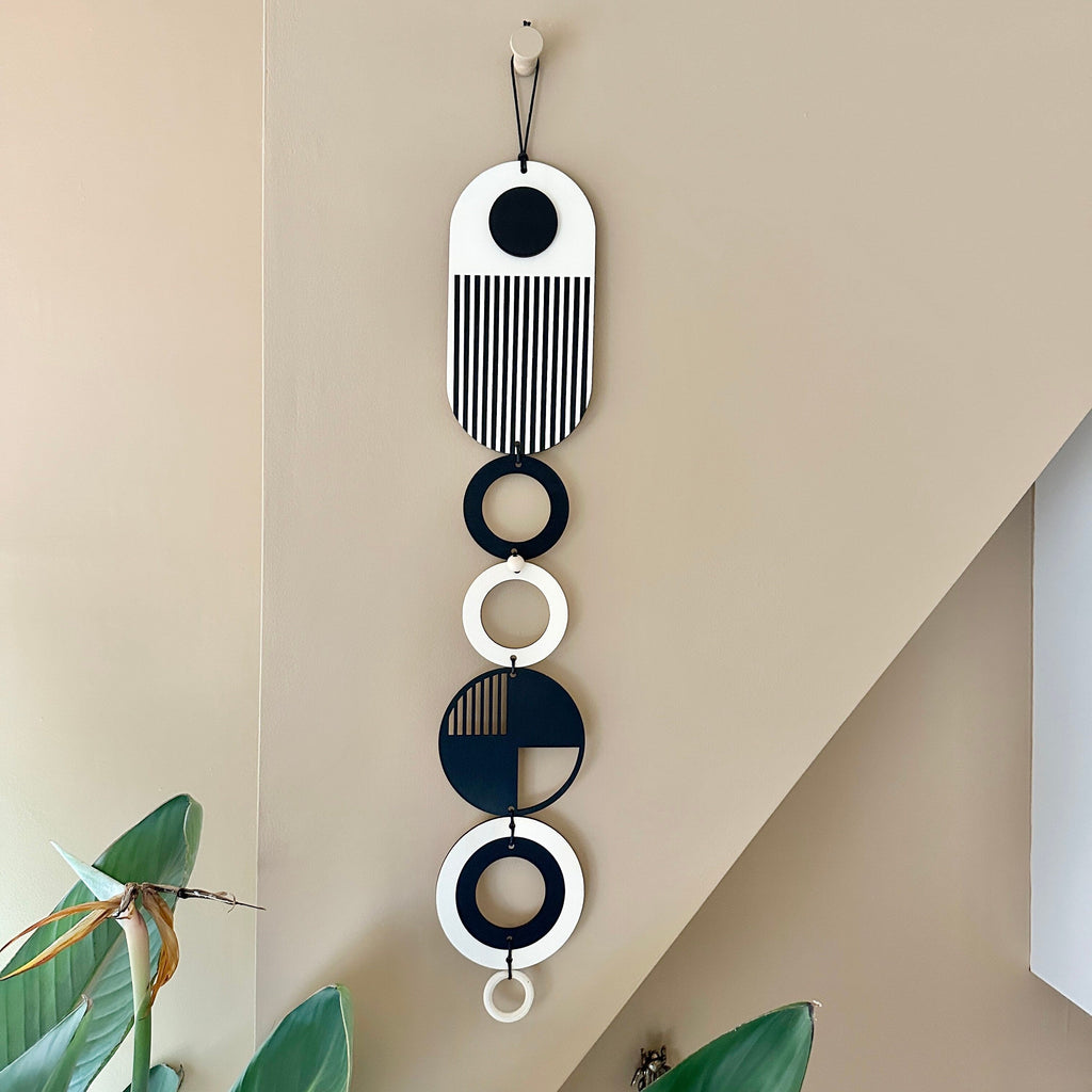 Black Monochrome Geometric Wall Art Hanging