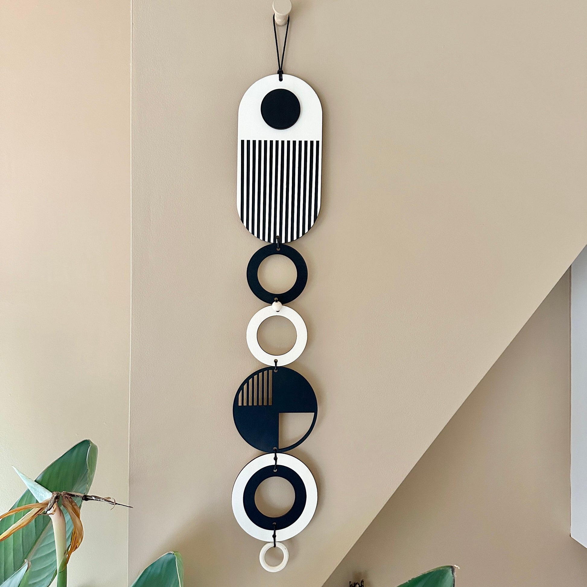 Black Monochrome Geometric Wall Art Hanging