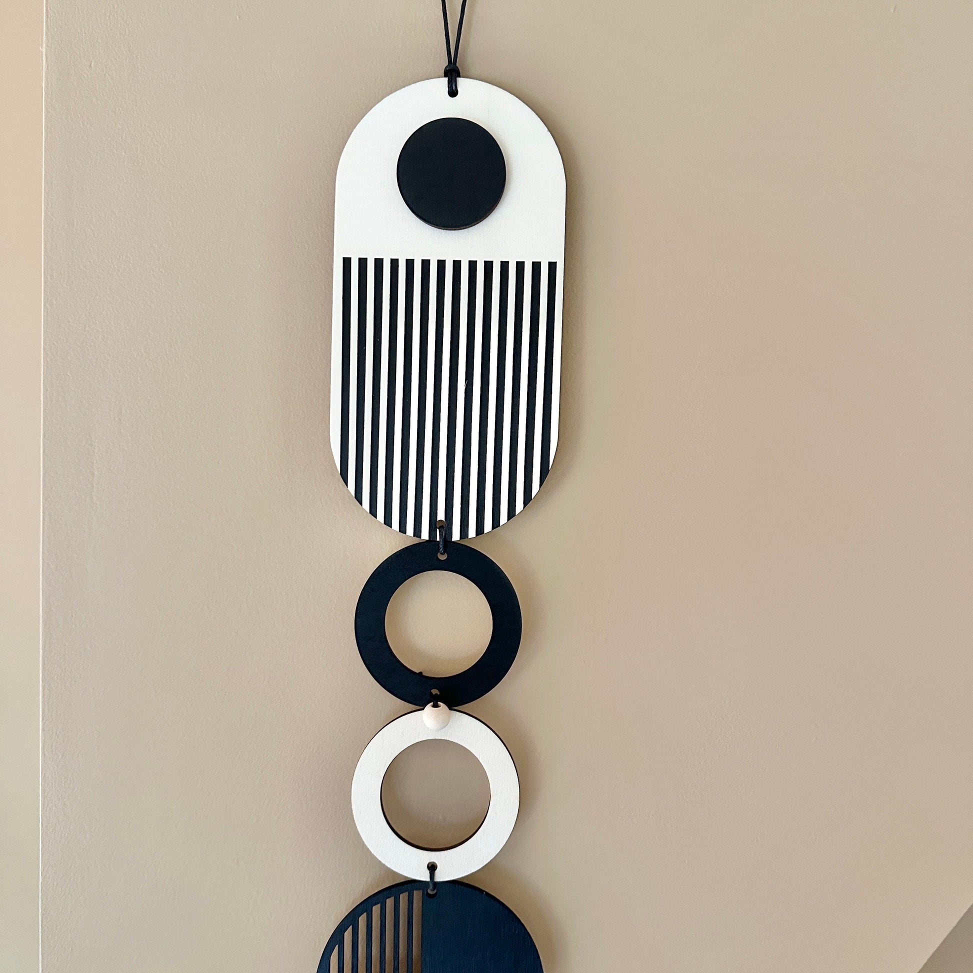 Black Monochrome Geometric Wall Art Hanging