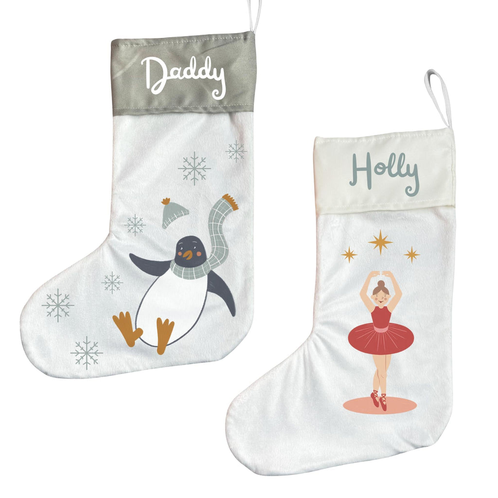 Personalised Christmas Stocking with Hand Drawn Design