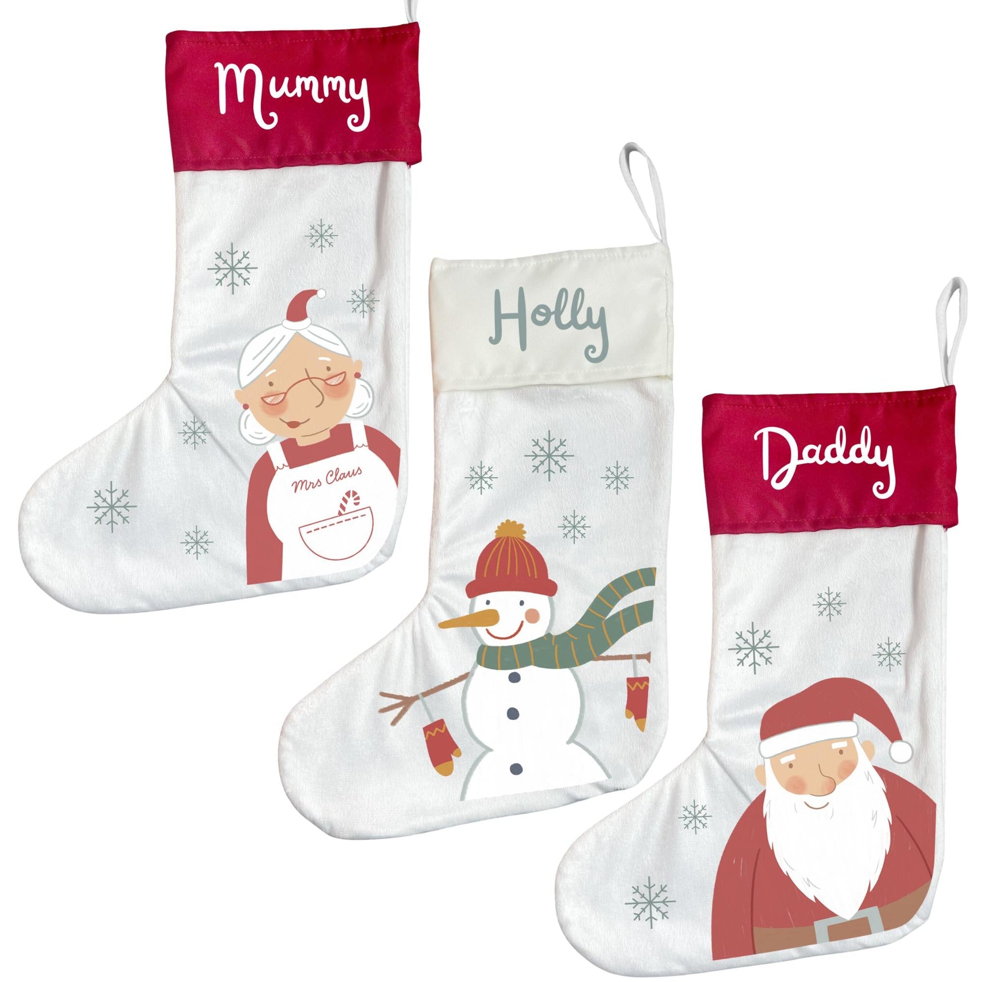 Personalised Christmas Stocking with Hand Drawn Design