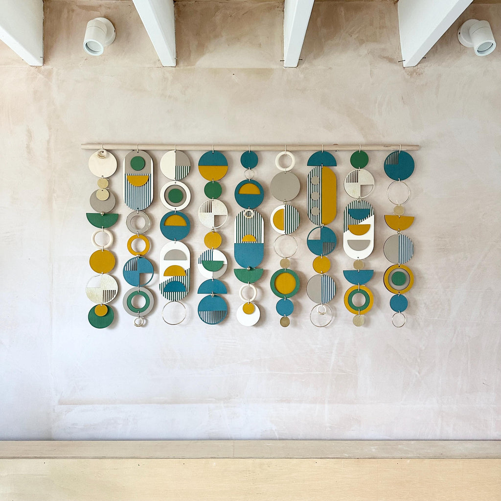 Large Geometric Wood Wall Art for Bedroom and Living Room