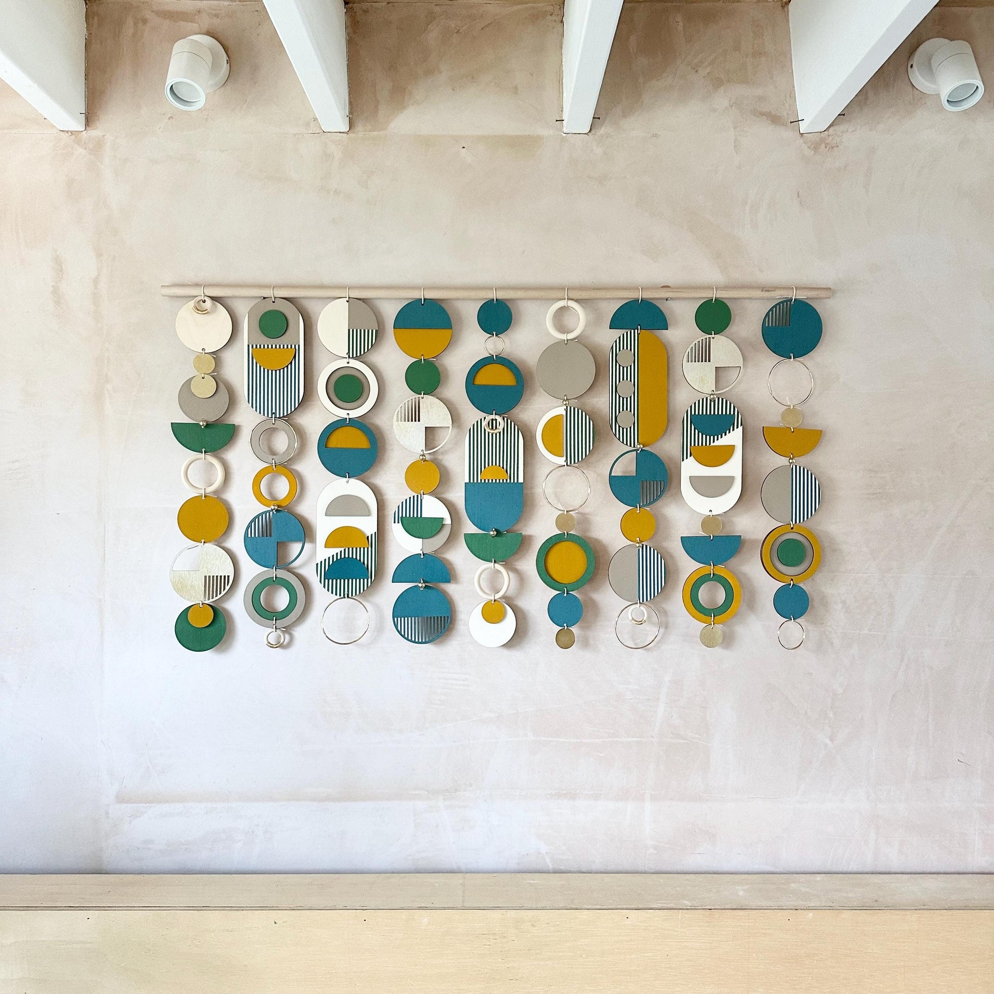 Large Geometric Wood Wall Art for Bedroom and Living Room