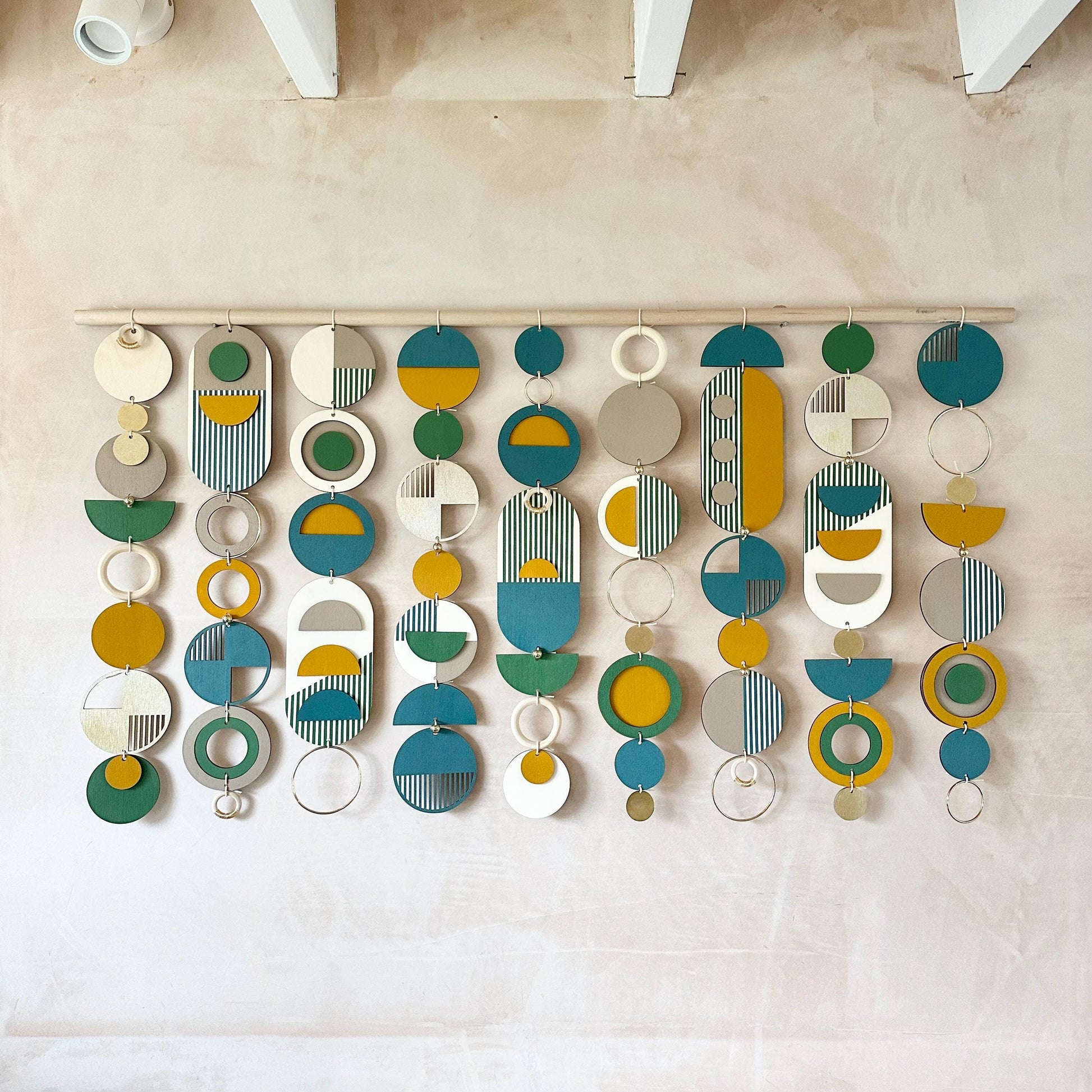 Large Geometric Wood Wall Art for Bedroom and Living Room